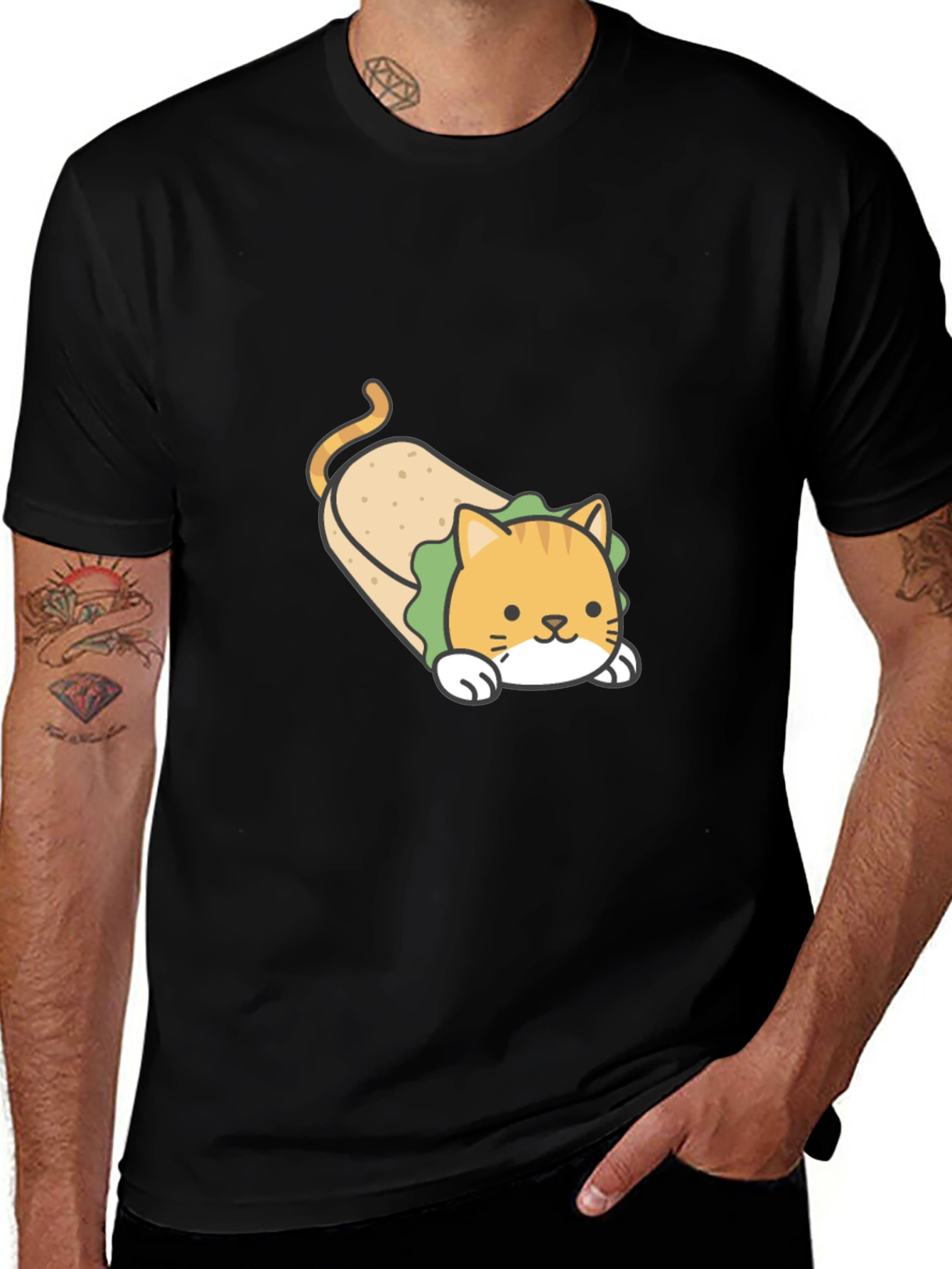 Variant 22 of Funny Cat Burrito T-Shirt - Cute Graphic Tee