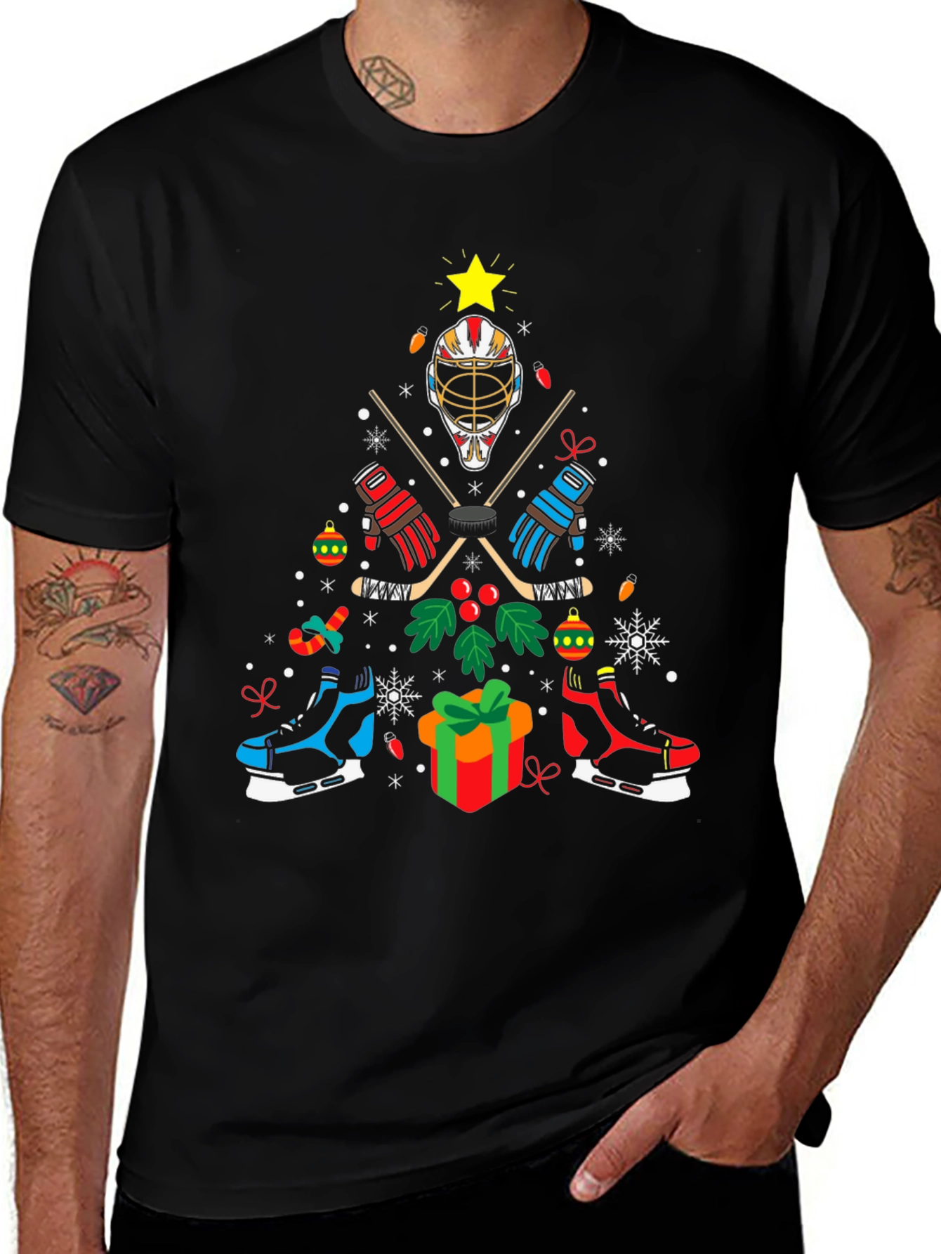 Hockey Christmas Tree T-Shirt