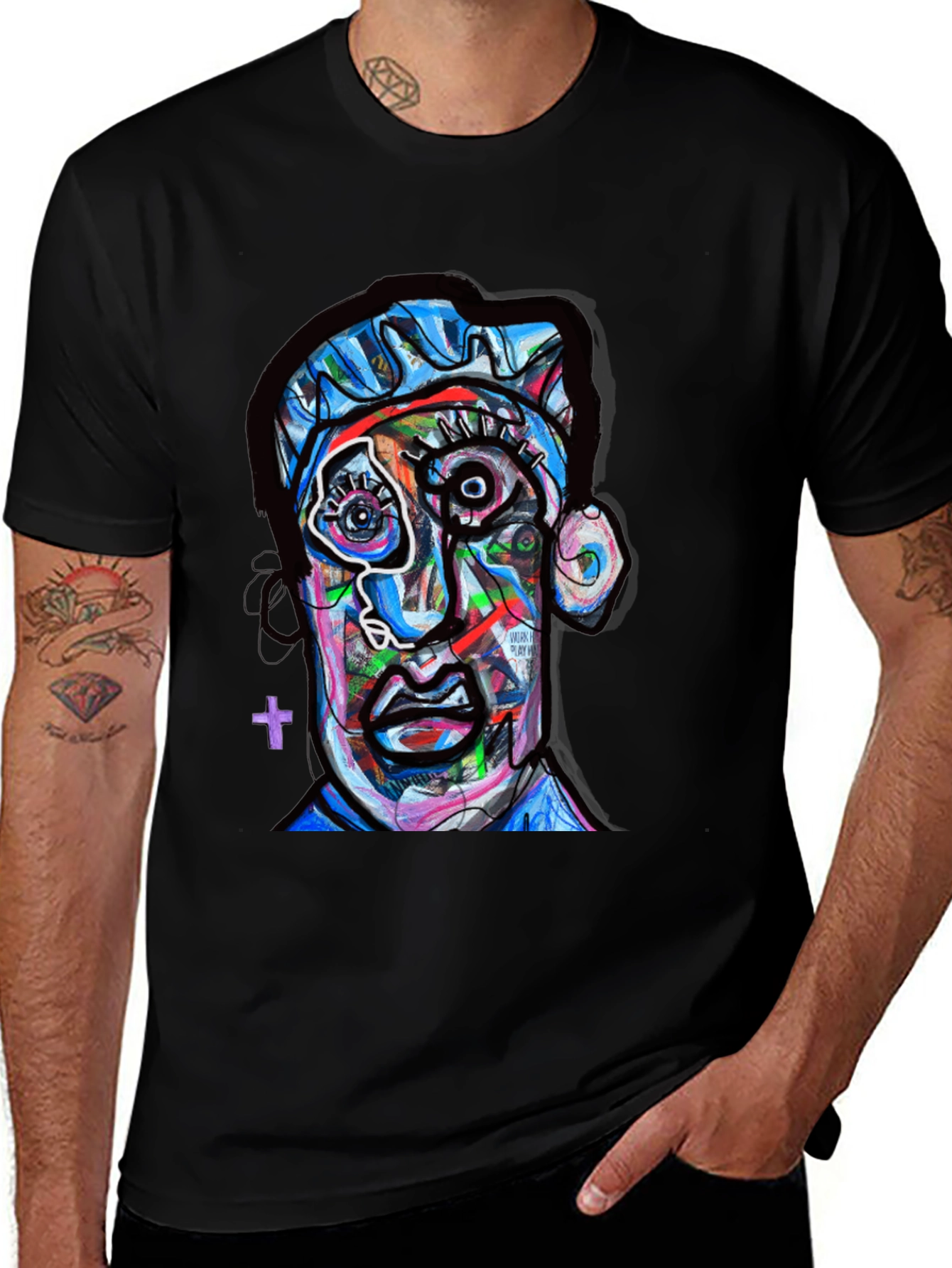 Variant 28 of Abstract Face Graphic T-Shirt - Unique Art Tee