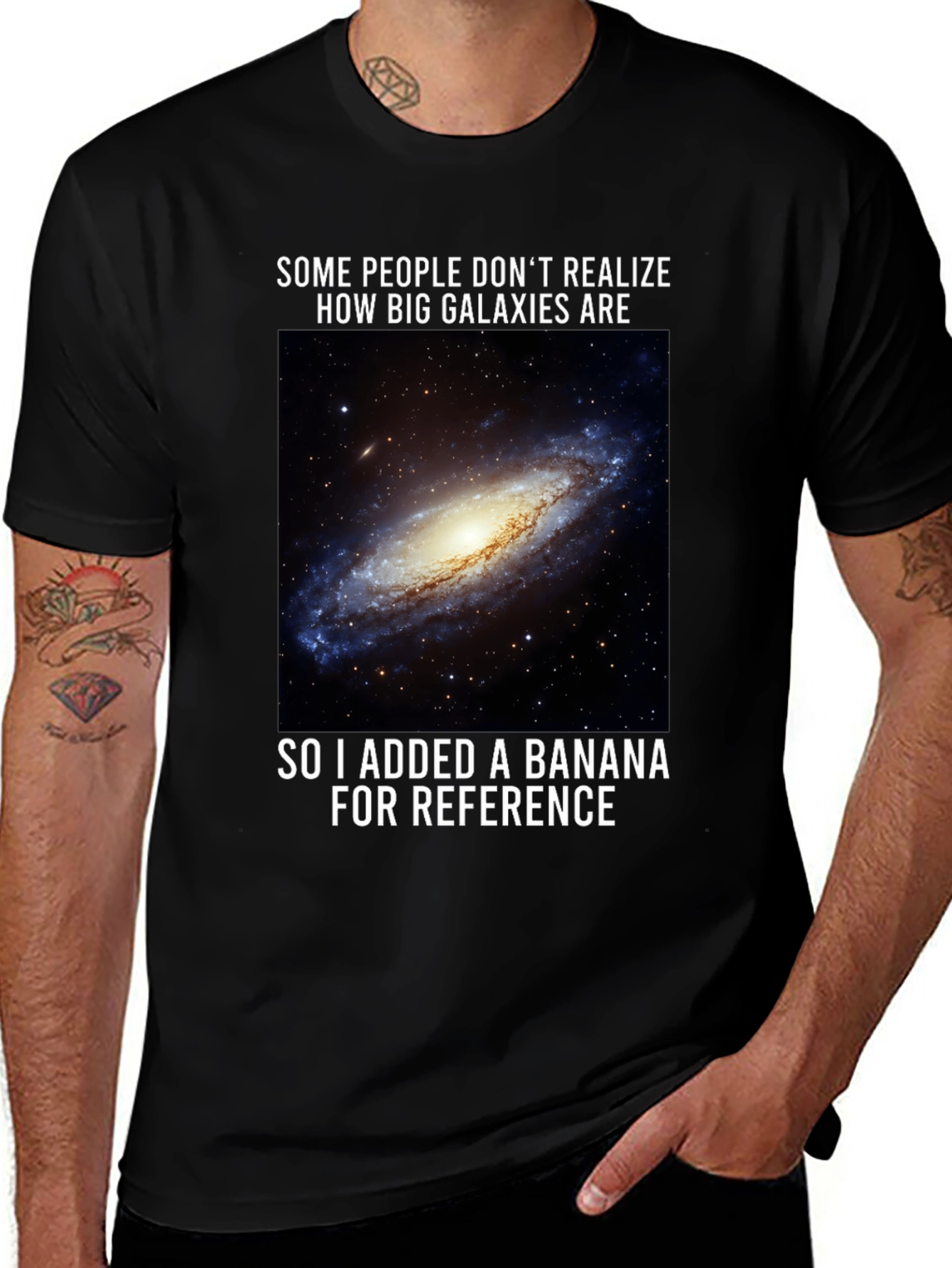 Variant 27 of Galaxy Humor T-Shirt: Banana for Scale