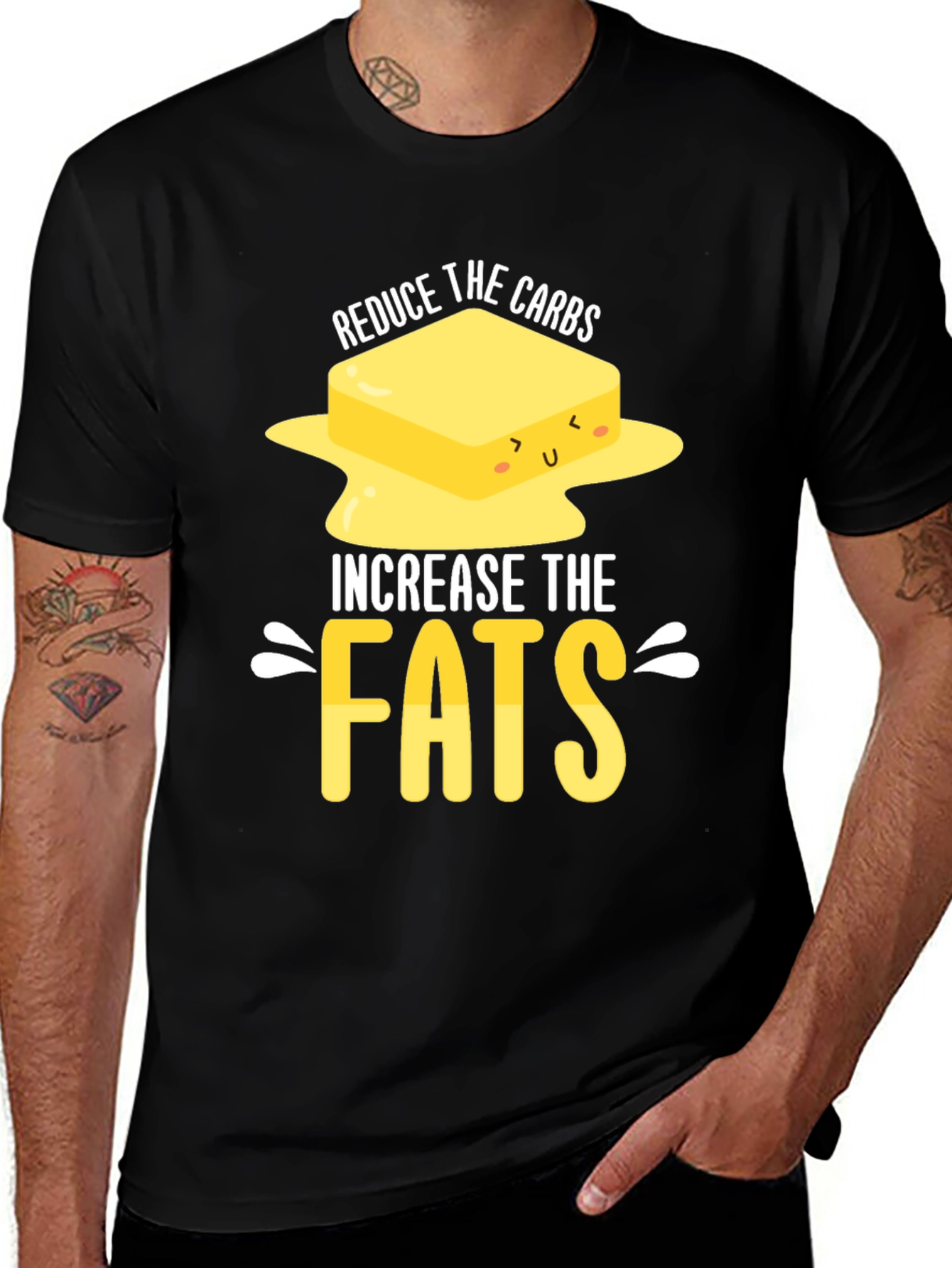 Reduce Carbs Increase Fats T-Shirt Funny Foodie Tee