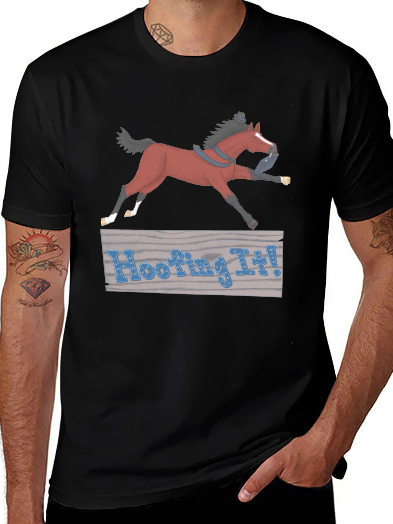 Variant 12 of Hoofing It! Horse Graphic T-Shirt
