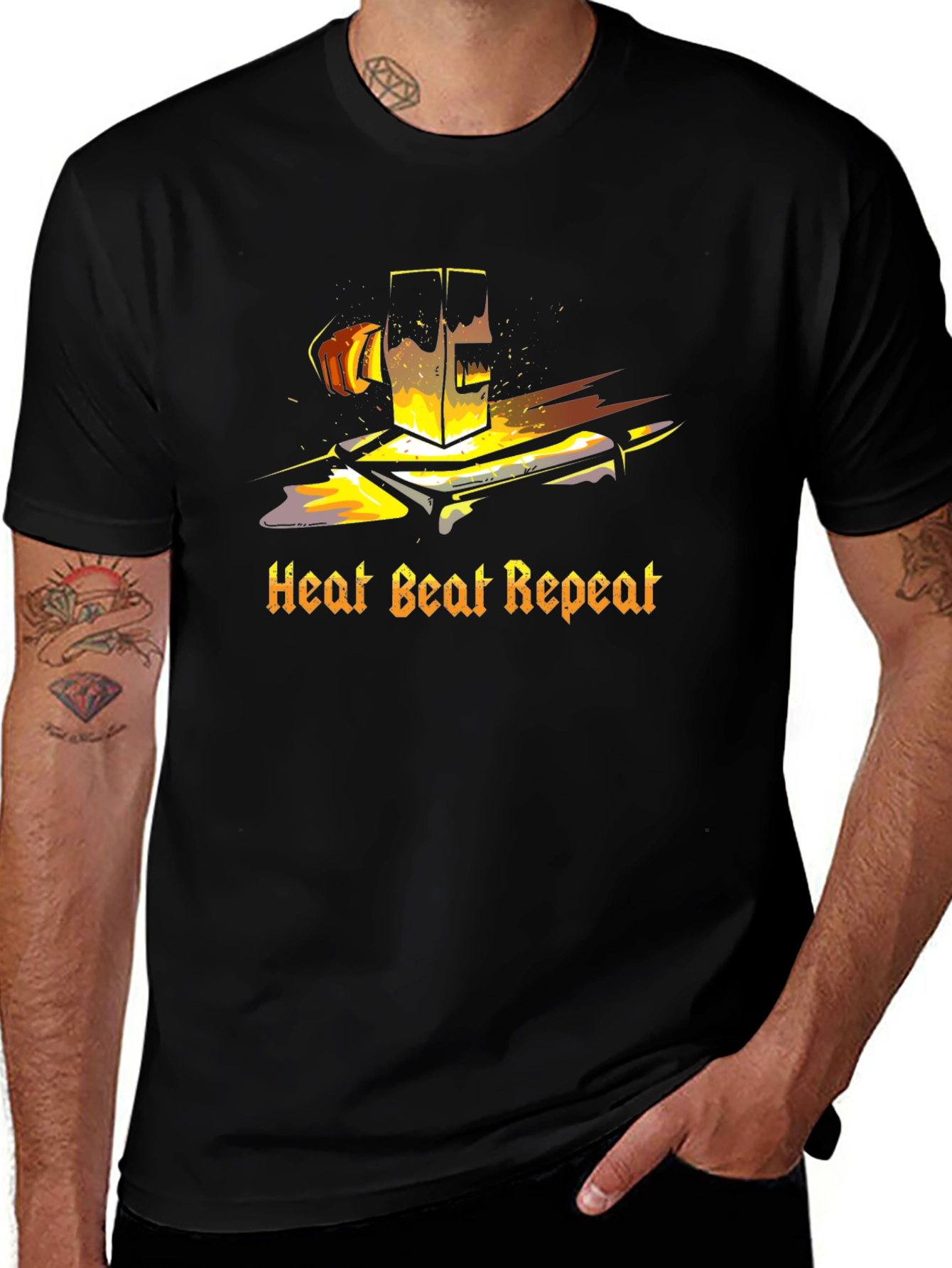 Variant 27 of Heat Beat Repeat Black T-Shirt