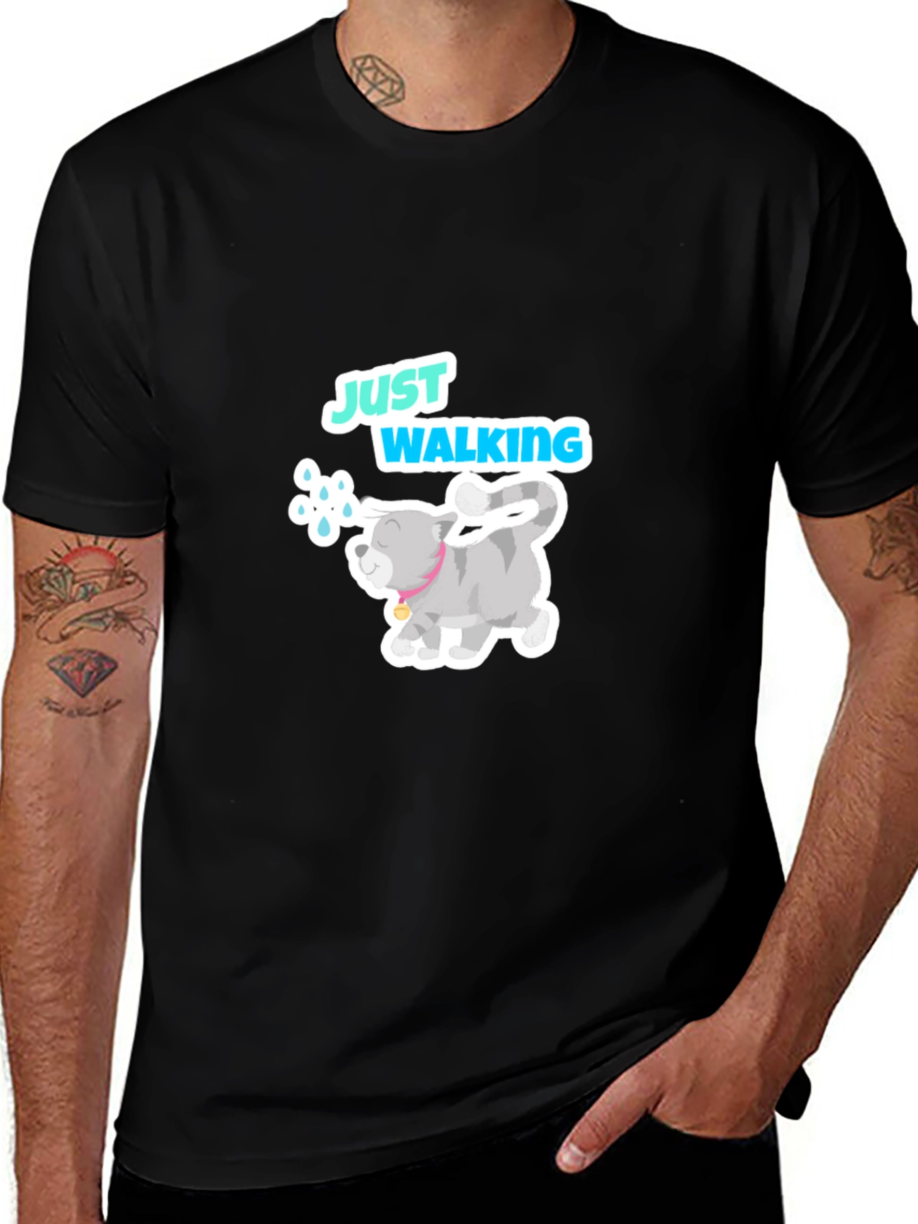 Variant 26 of Just Walking Cat Graphic Tee