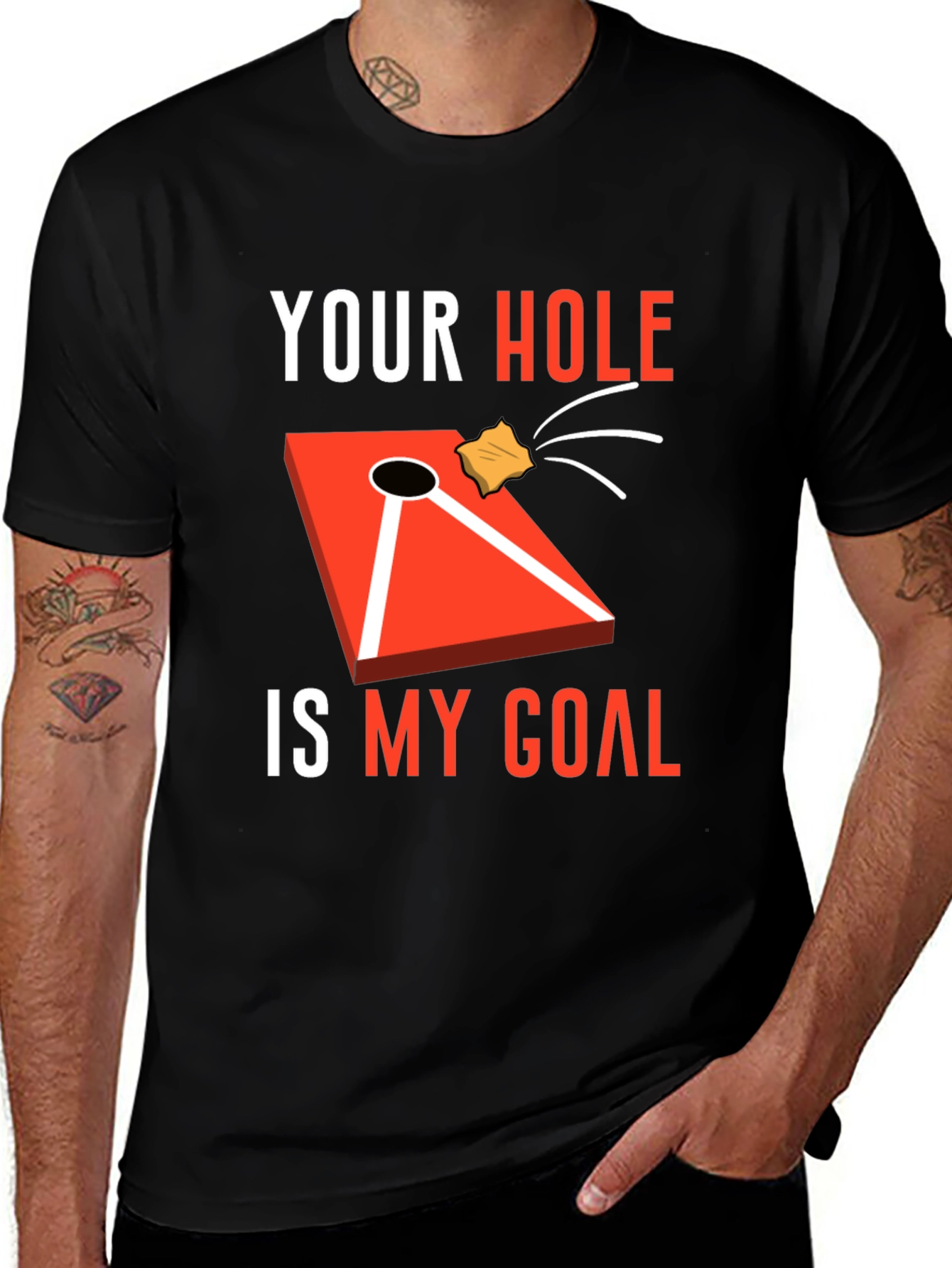 Variant 4 of Your Hole Is My Goal Cornhole T-Shirt
