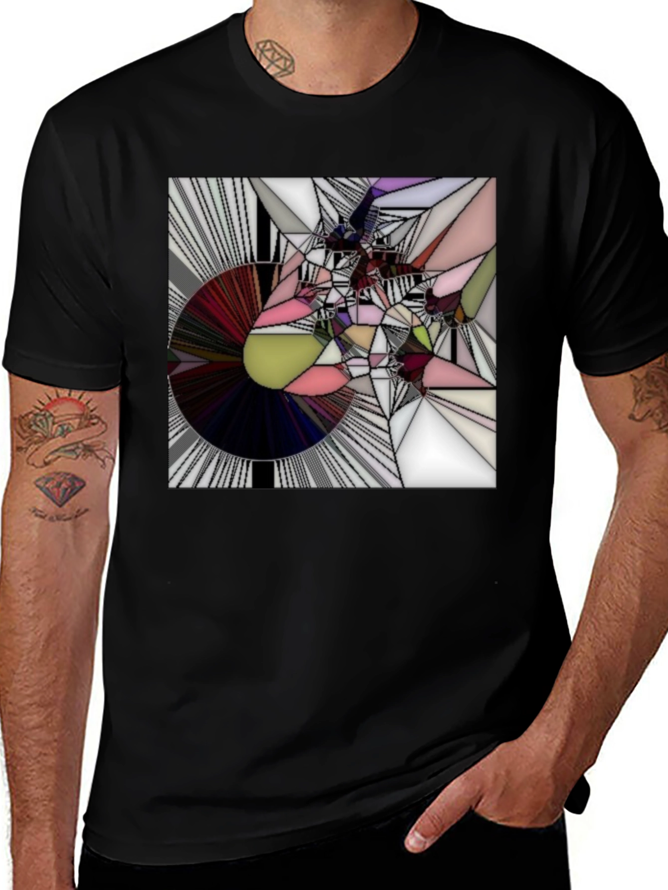Variant 14 of Abstract Graphic Tee - Modern Geometric Design