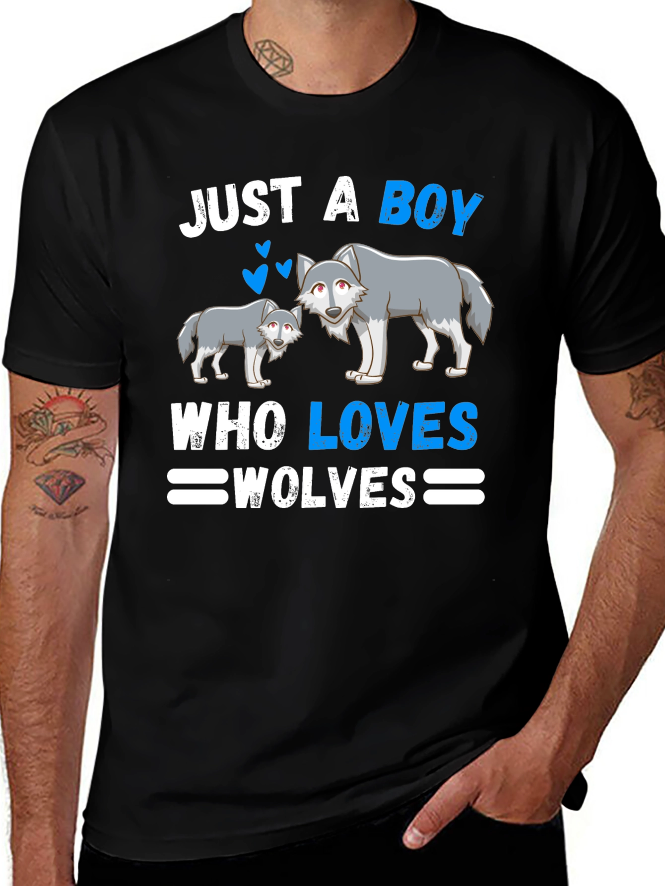 Variant 30 of Just A Boy Who Loves Wolves Graphic T-Shirt