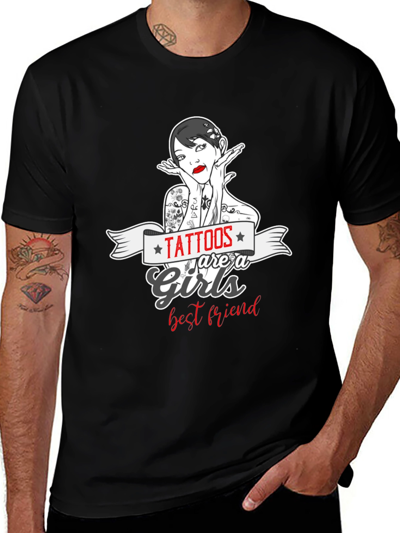 Variant 22 of Tattoos Are A Girl's Best Friend Graphic T-Shirt