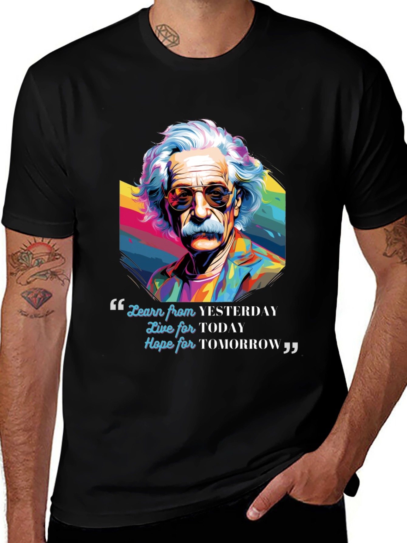 Mark Twain T-Shirt: Learn, Live, Hope Quote Art