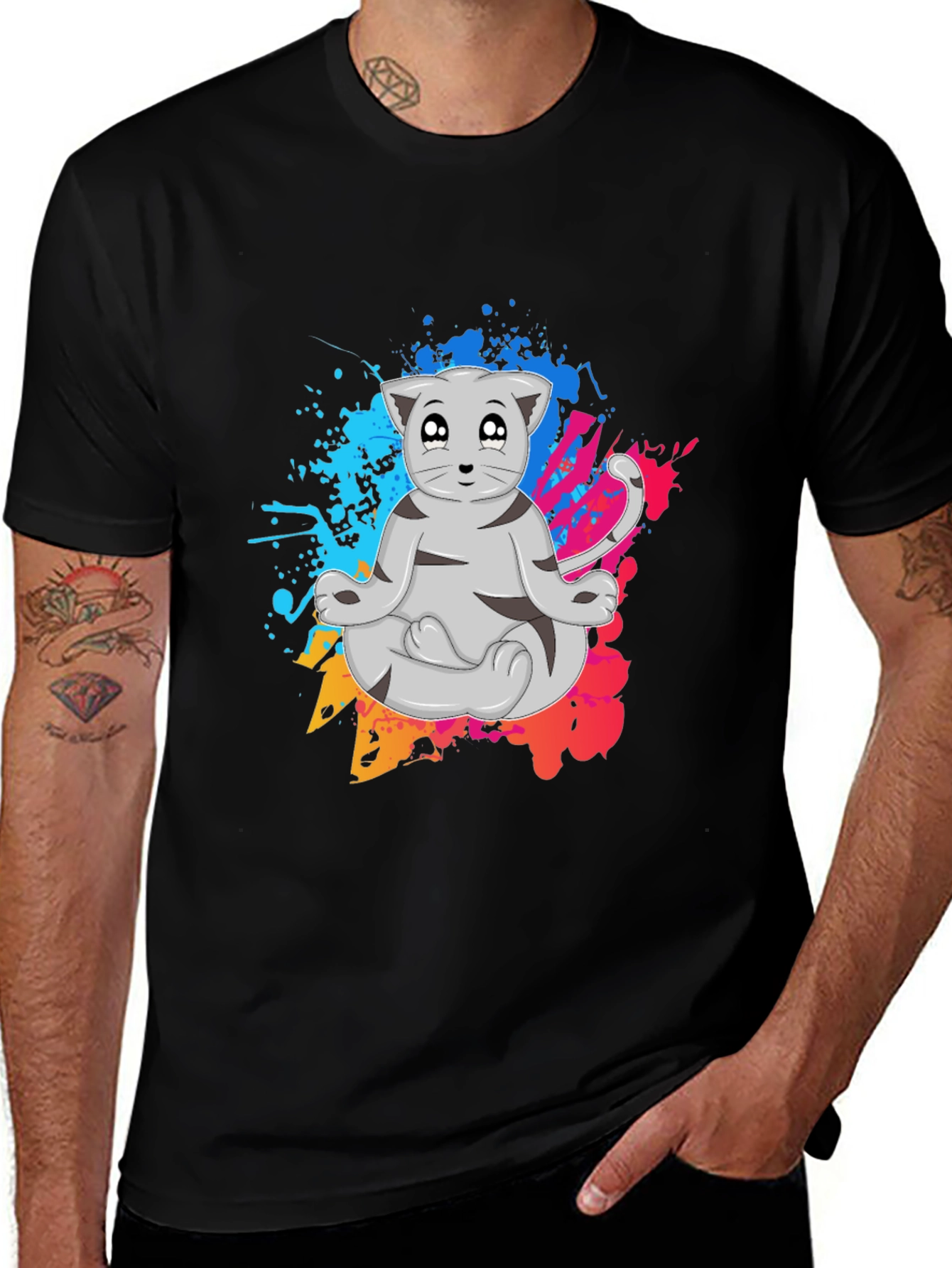 Variant 9 of Zen Cat T-Shirt - Meditating Feline Tee
