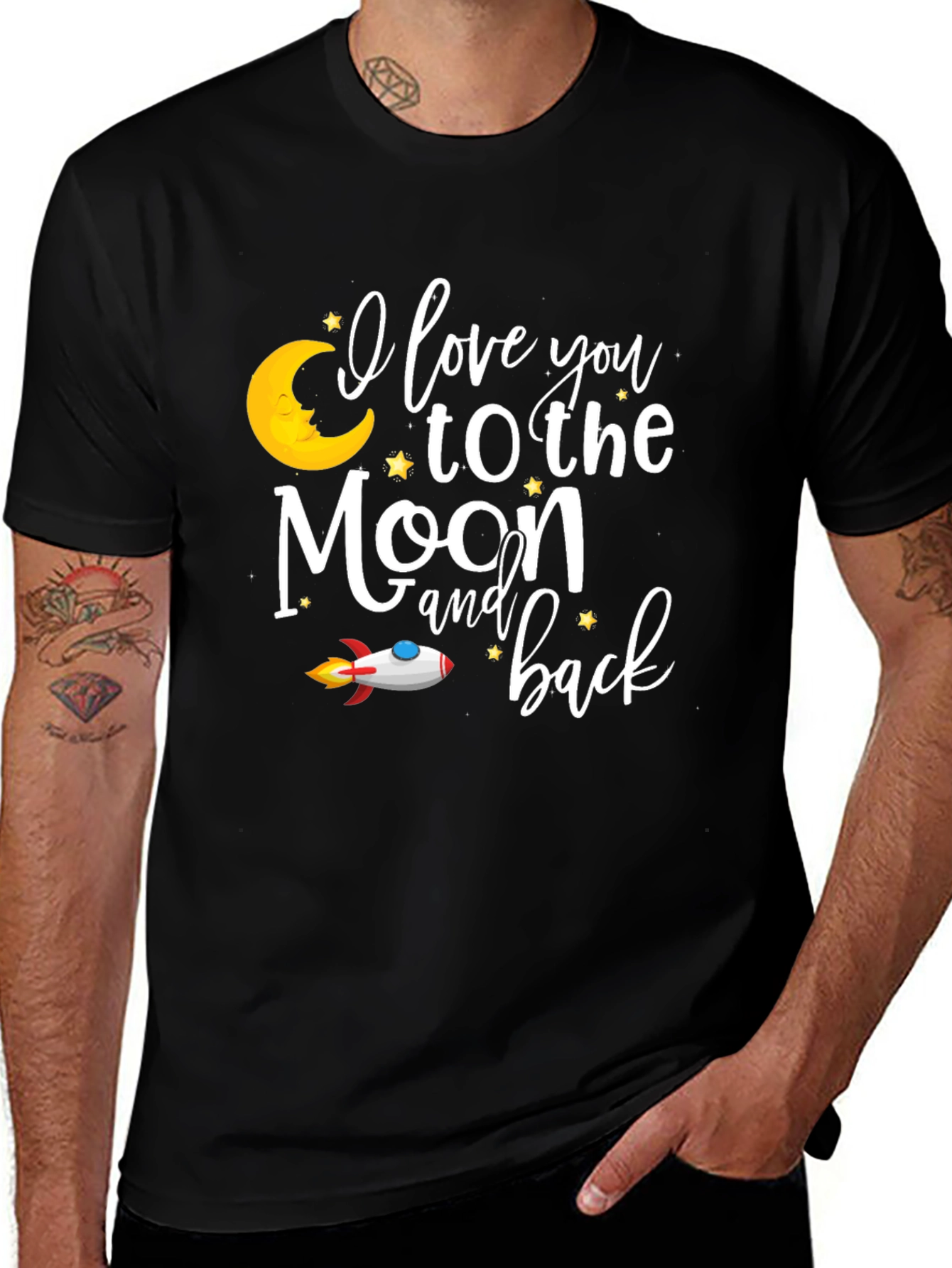 Variant 17 of I Love You to the Moon and Back Graphic T-Shirt