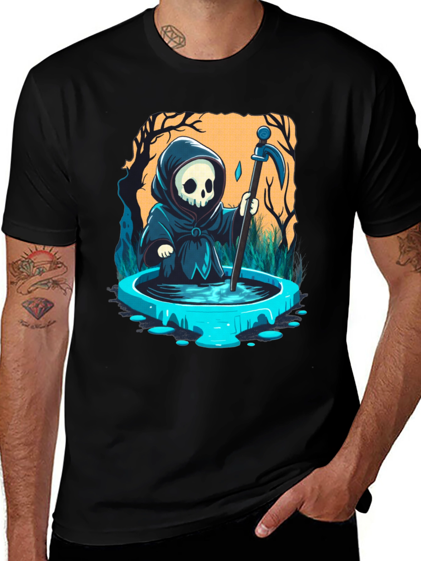 Variant 8 of Grim Reaper Pool Party Graphic Tee