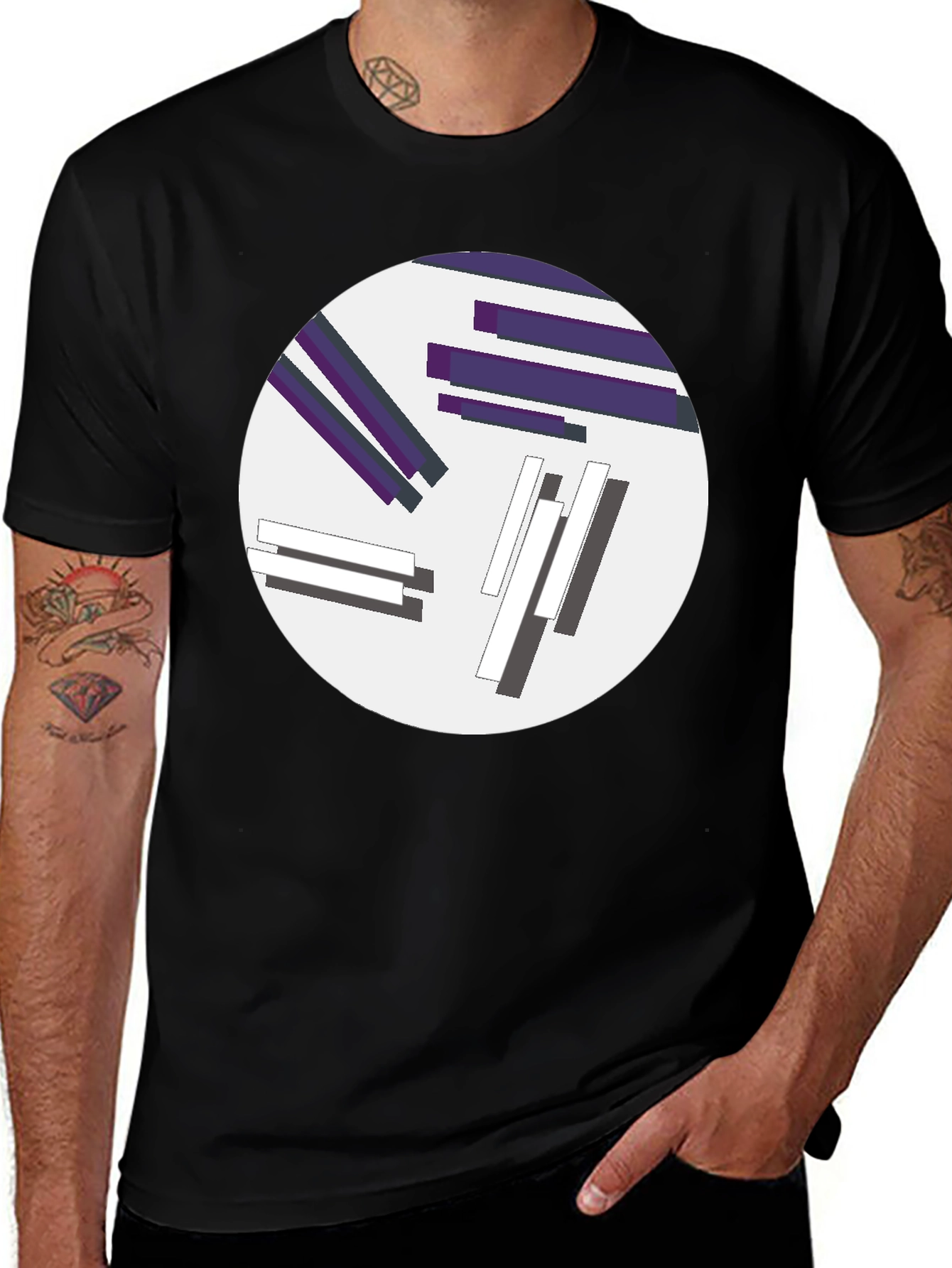 Variant 24 of Abstract Graphic Print Crew Neck T-Shirt