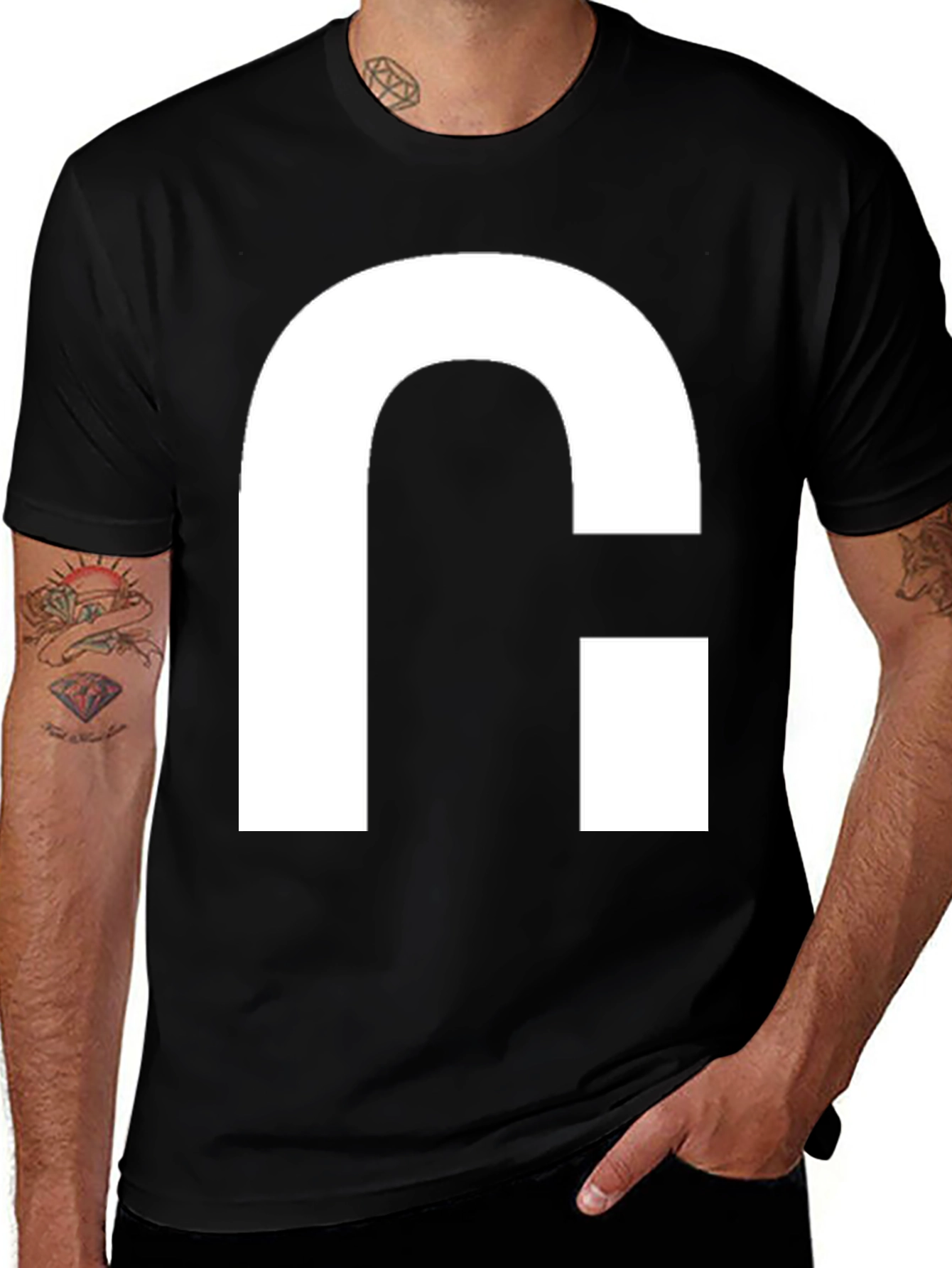 Variant 6 of Modern Graphic Tee - Bold White Logo on Black