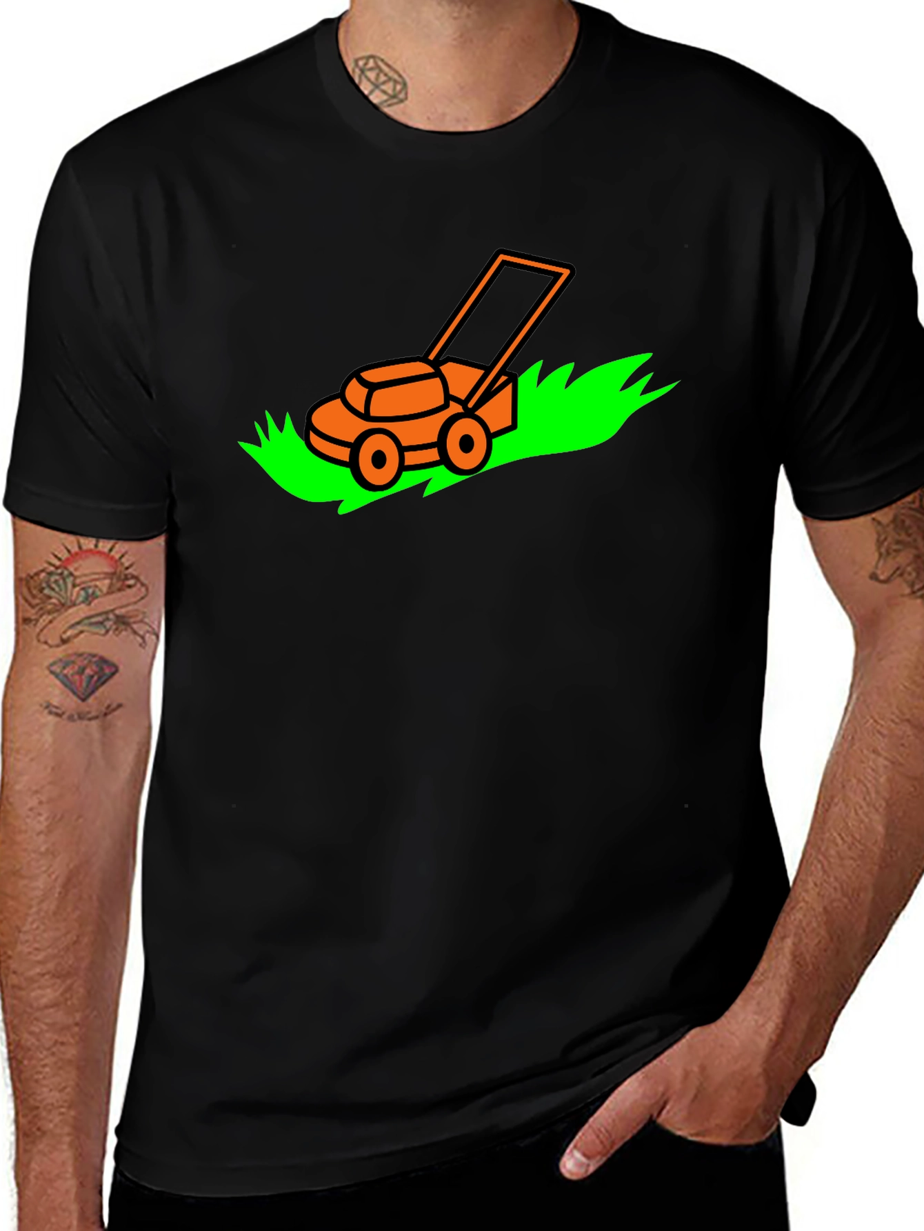 Lawnmower Graphic T-Shirt - Black