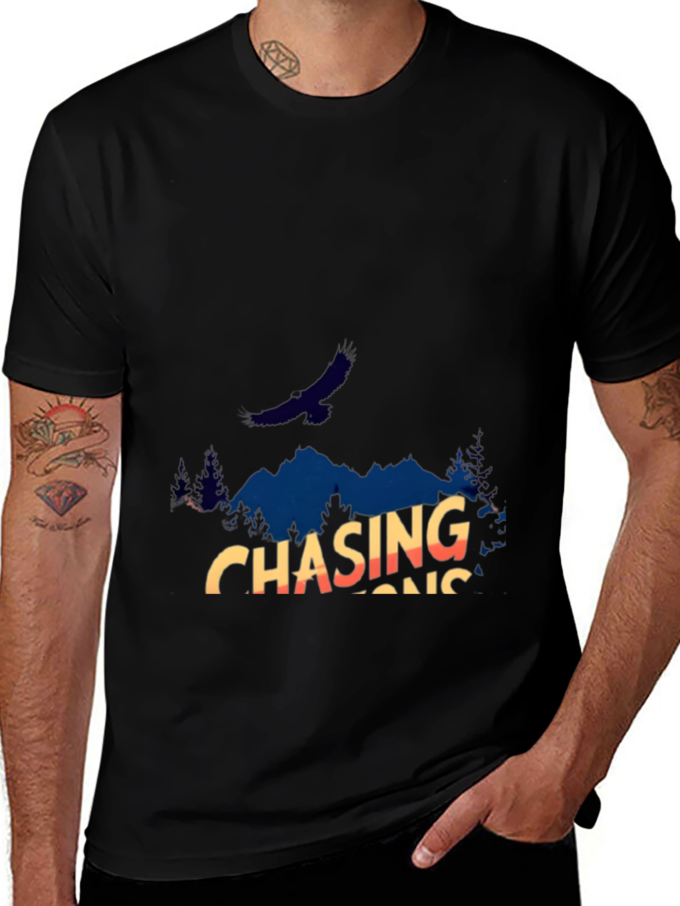 Variant 14 of Chasing Horizons Black Graphic Tee