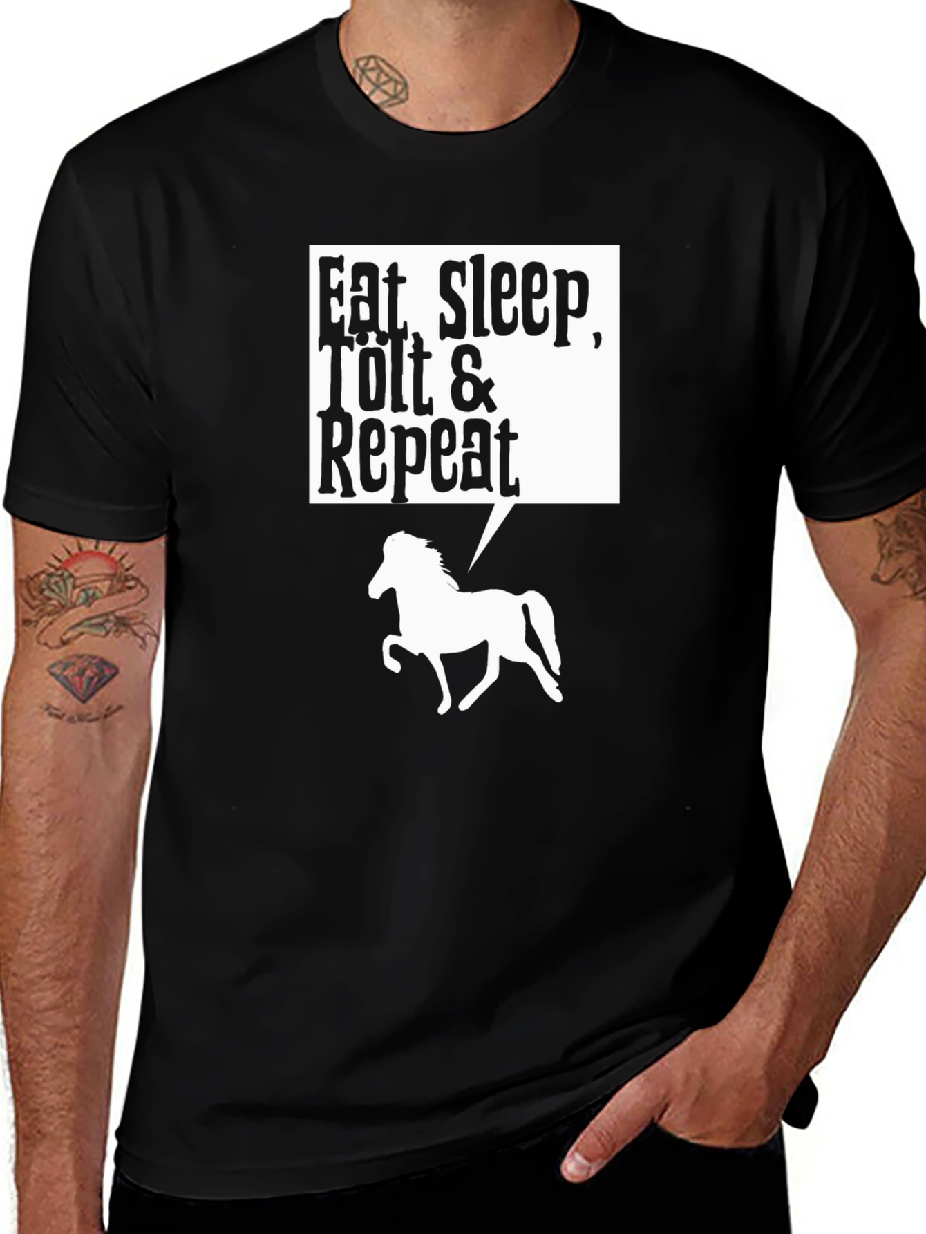 Variant 10 of Eat Sleep Tolt Repeat T-Shirt - Horse Lover Tee