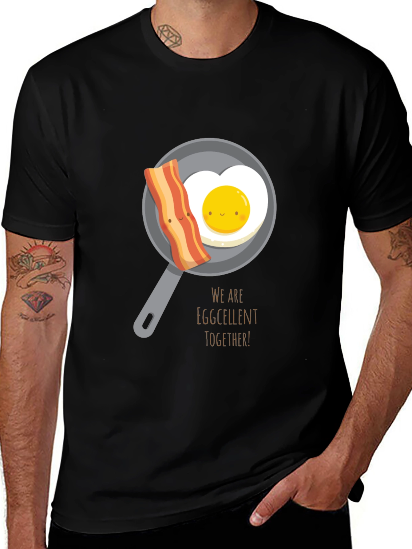 Variant 7 of Eggcellent Together T-Shirt: Cute Bacon & Egg Design