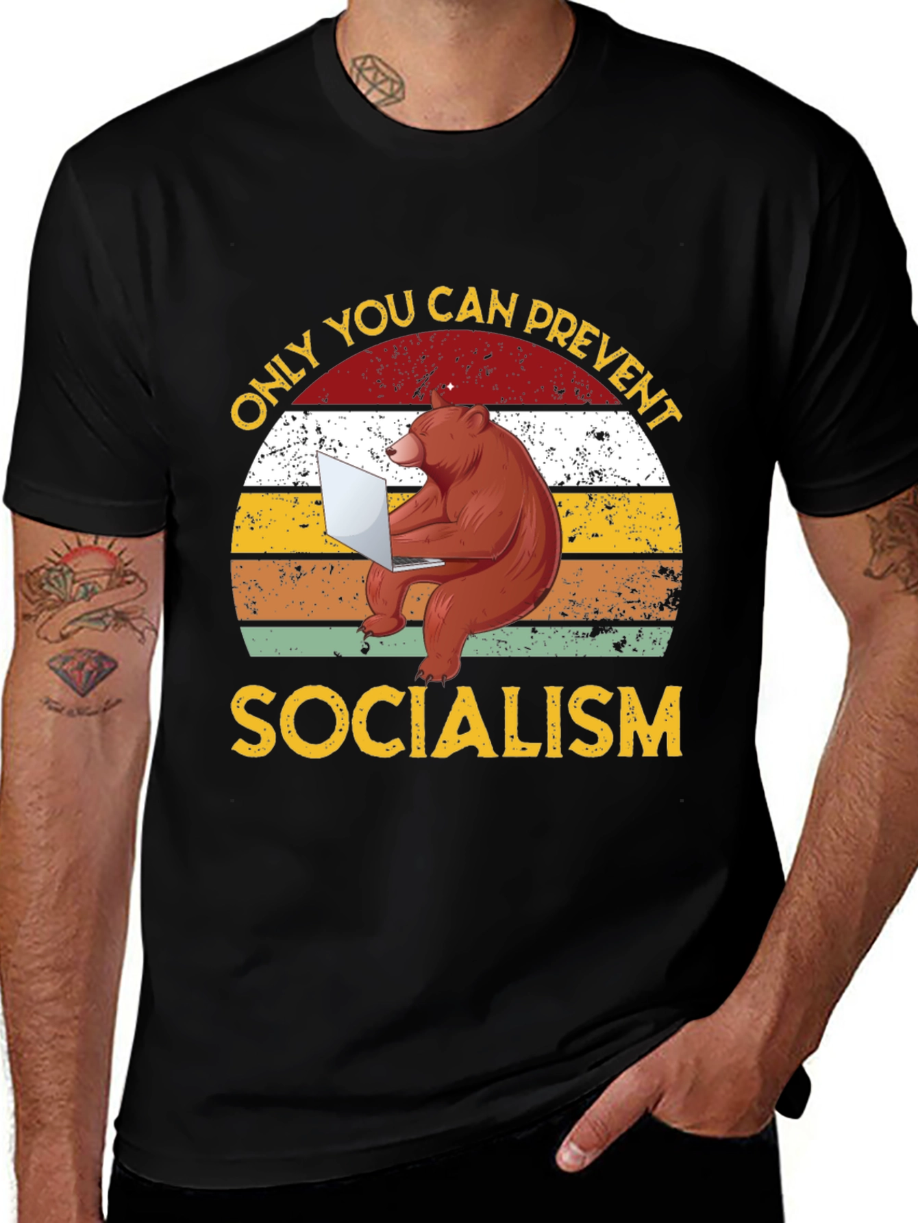 Variant 8 of Prevent Socialism Bear T-Shirt