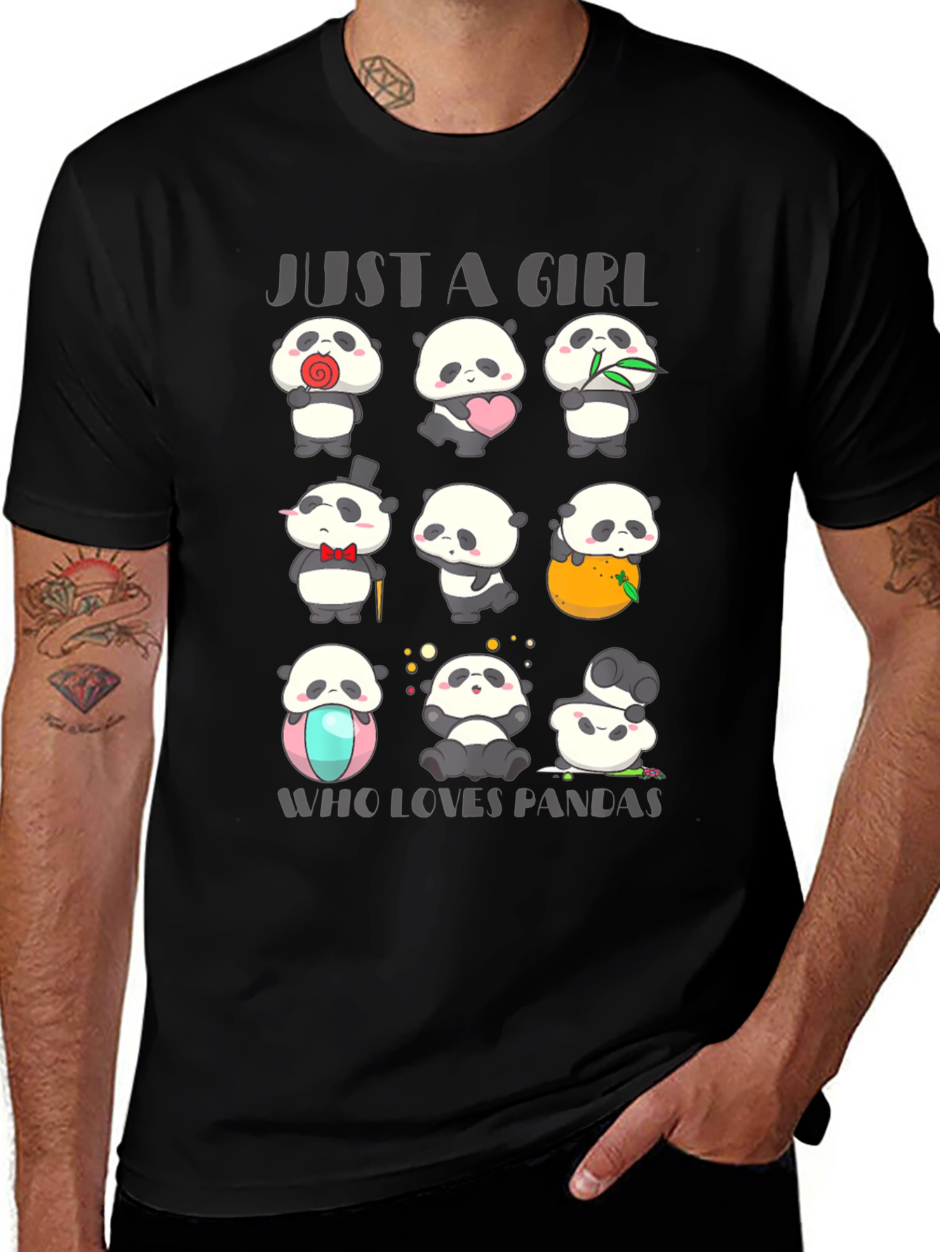 Variant 10 of Just a Girl Who Loves Pandas Graphic Tee