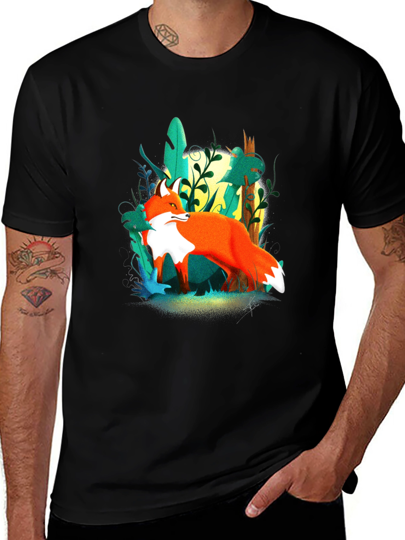 Variant 12 of Fox in Forest Graphic T-Shirt - Stylish & Unique Design