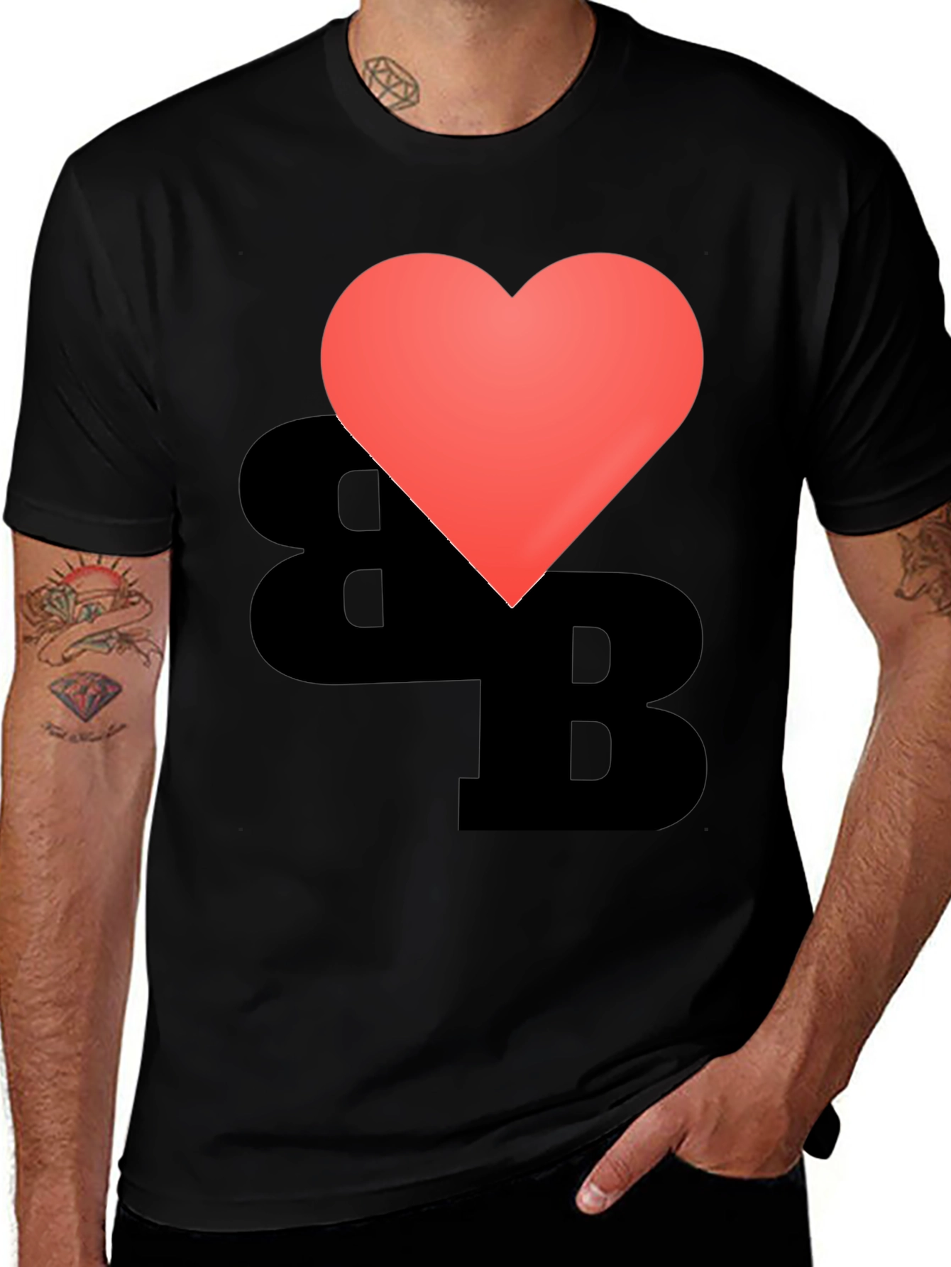 Variant 3 of I Heart BB T-Shirt - Bold & Stylish Black Tee