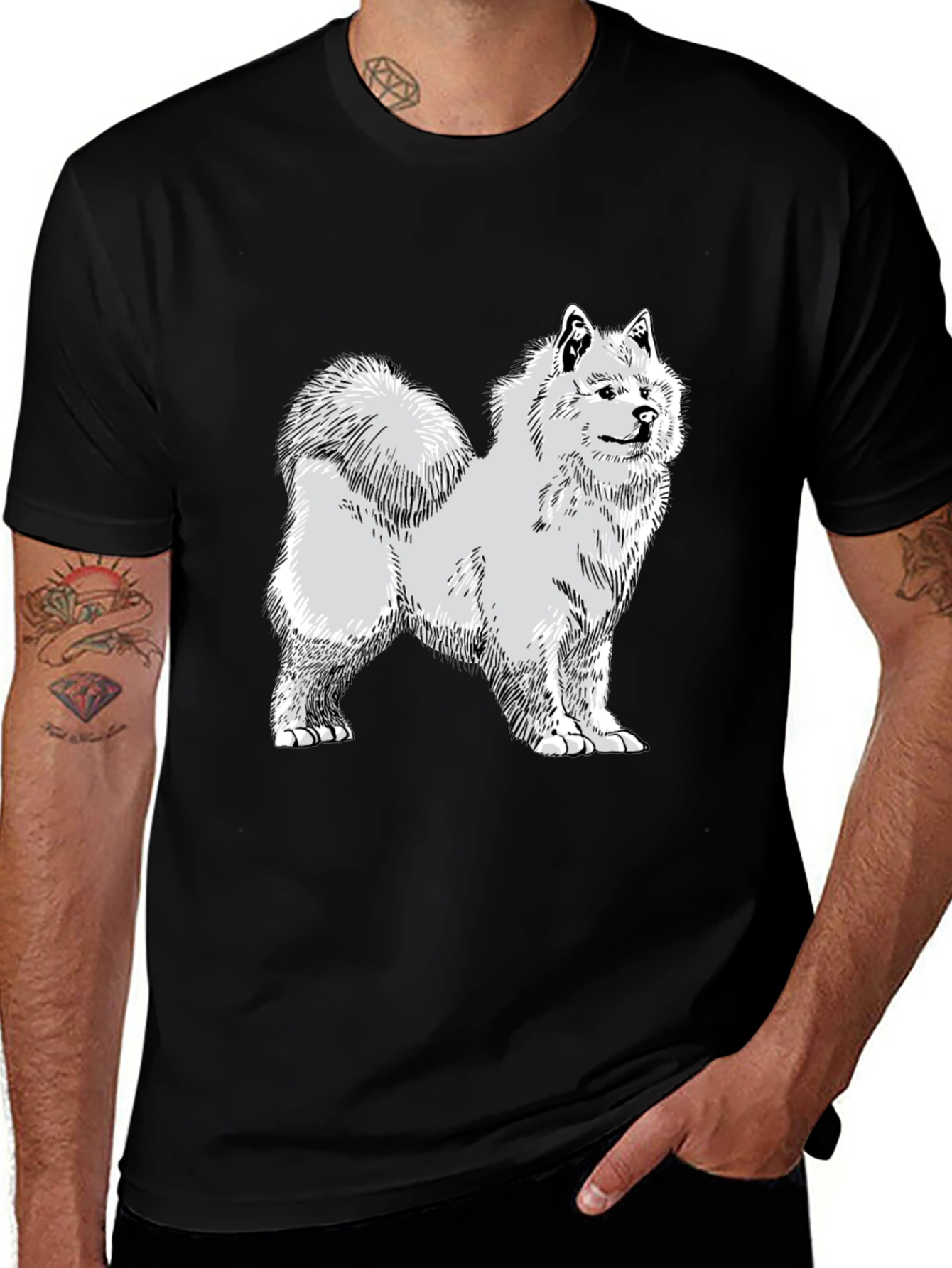 Variant 21 of Dog Graphic Tee - Black Cotton Blend