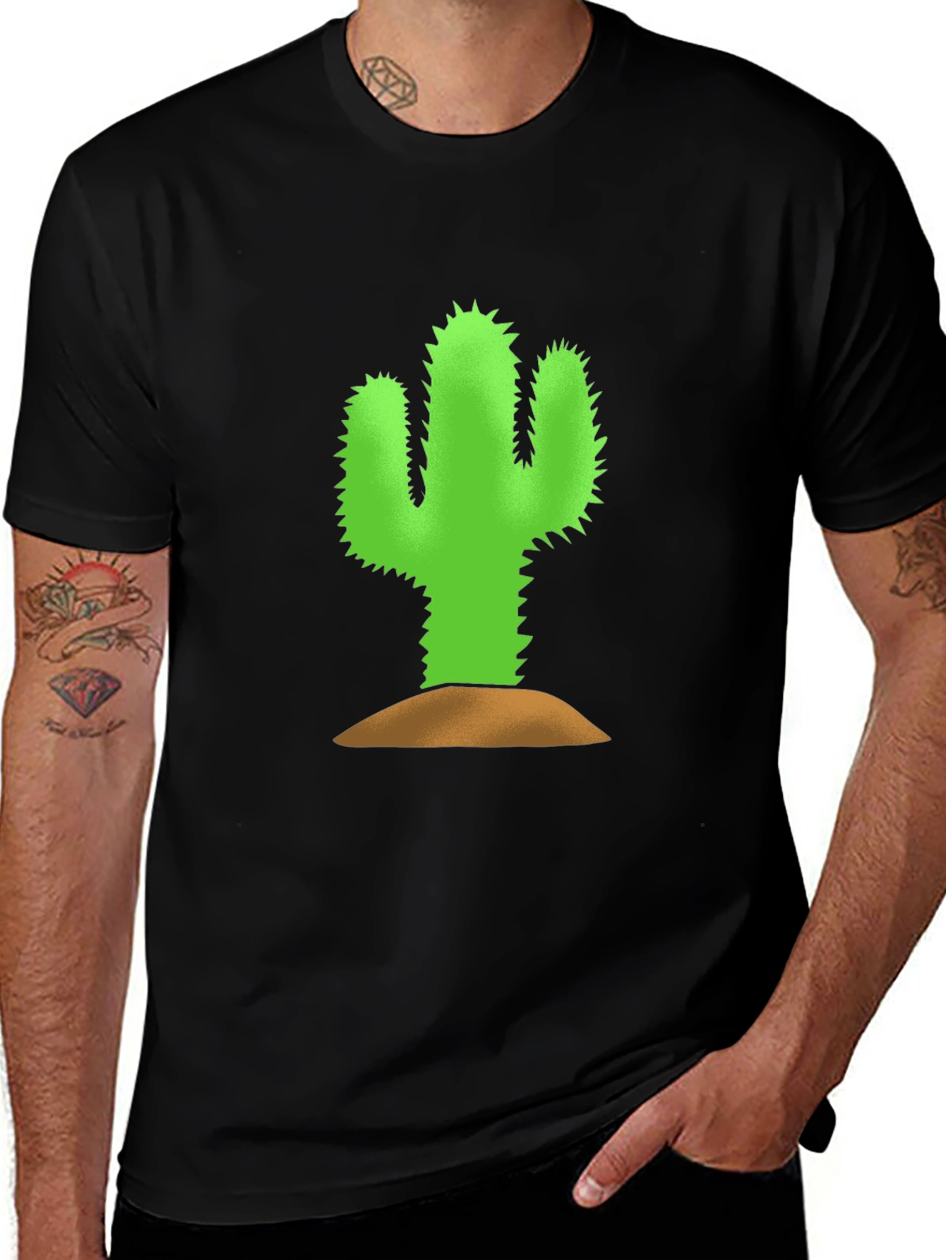 Variant 27 of Cactus Graphic Tee - Black Unisex Shirt