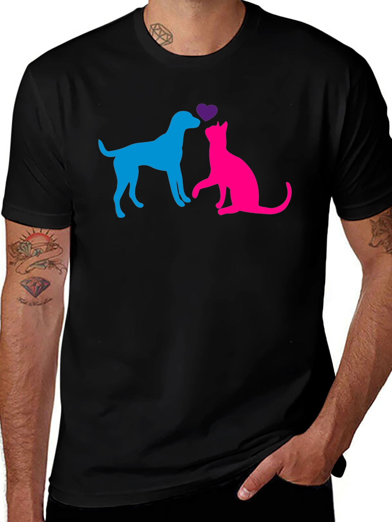 Variant 10 of Dog & Cat Love T-Shirt - Pet Lovers Tee