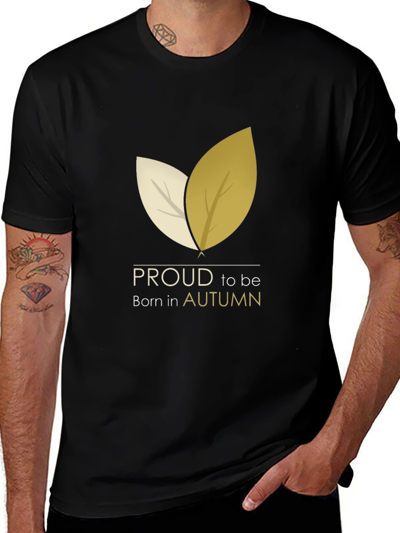 Variant 30 of Proud to be Born in Autumn Black T-Shirt