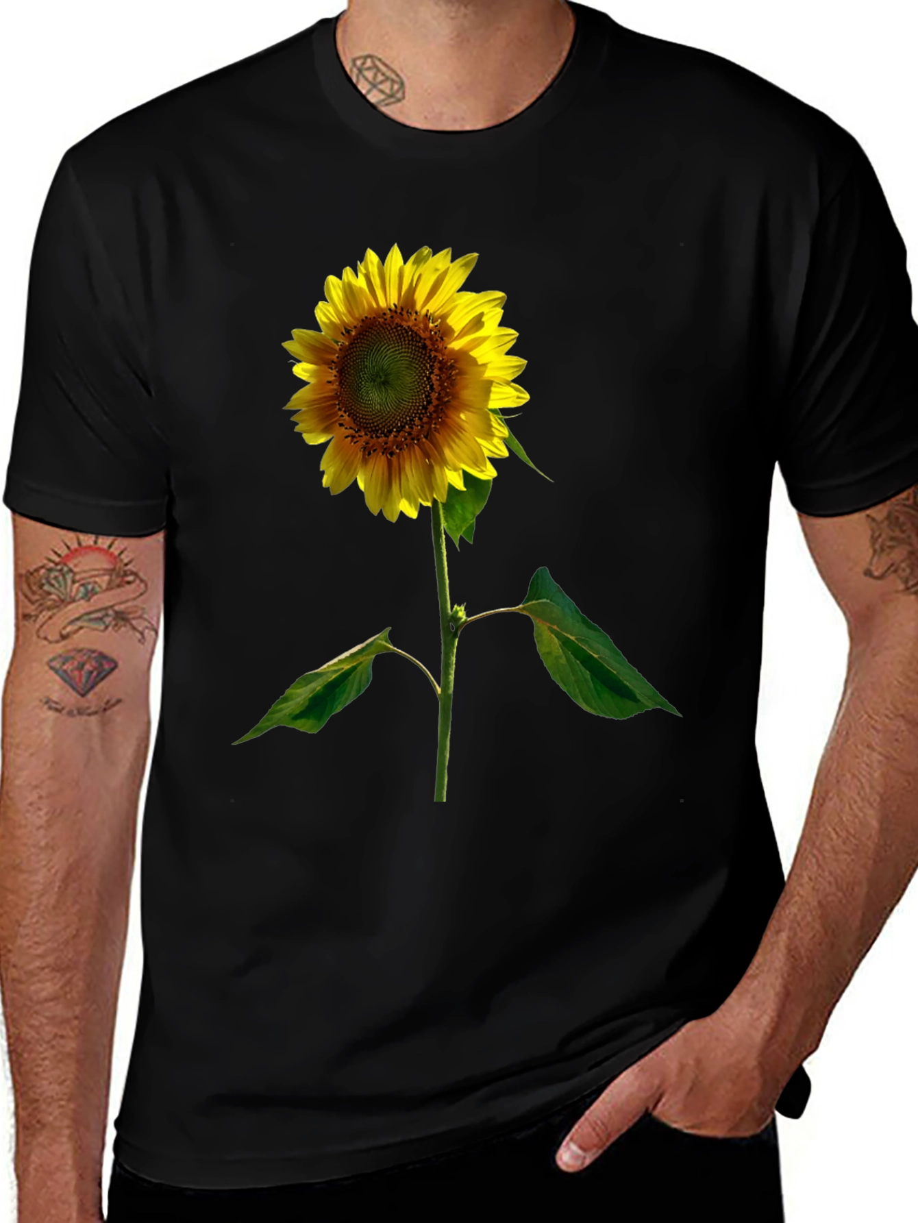Variant 11 of Sunflower Graphic Black Tee