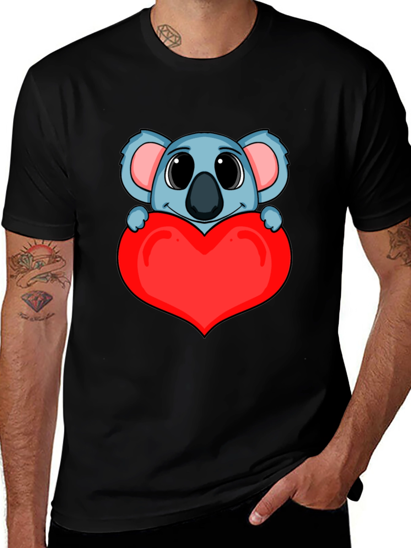 Variant 4 of Cute Koala Heart Graphic T-Shirt