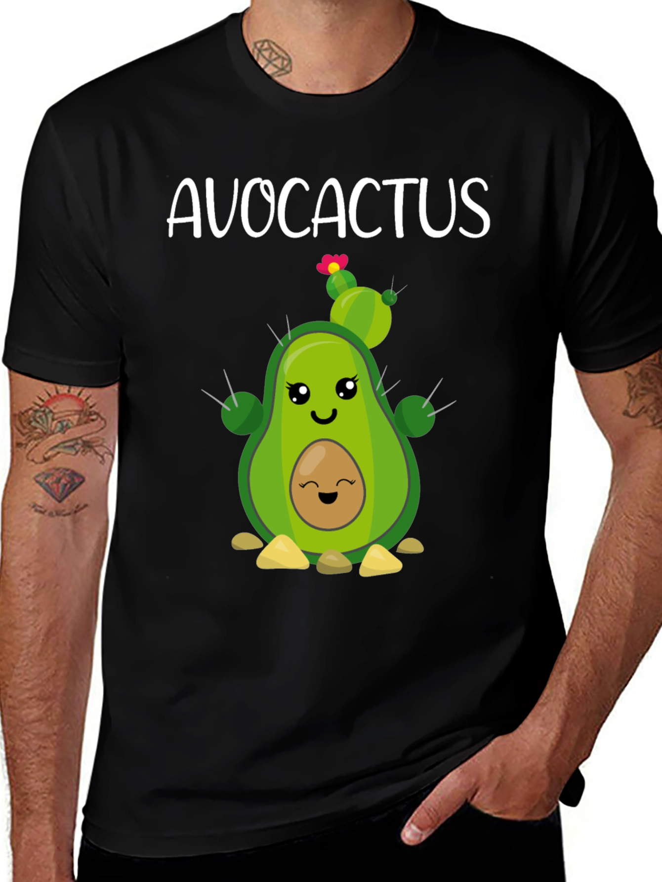 Variant 24 of Avocactus Cute Cartoon Graphic Tee