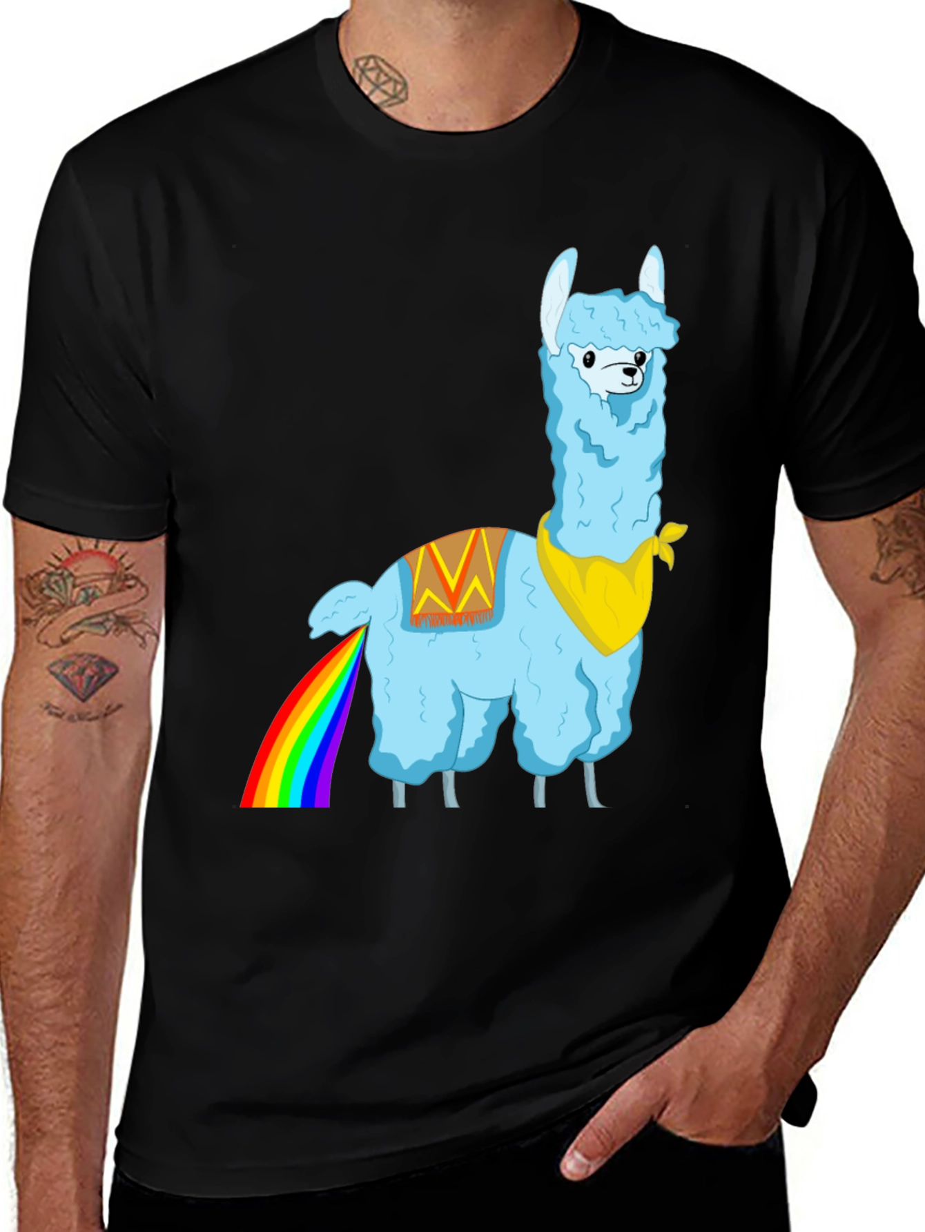 Variant 14 of Rainbow Llama Graphic Tee - Quirky Humor T-Shirt