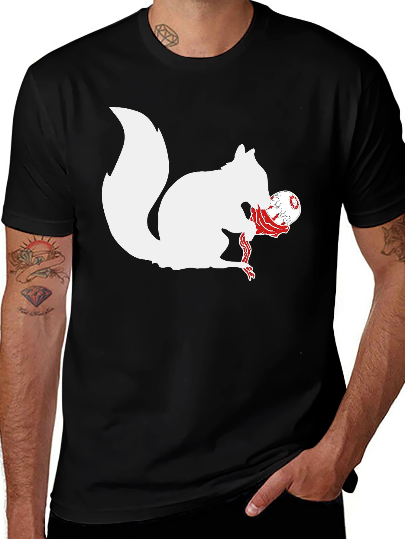 Squirrel Eating Eyeball Graphic T-Shirt