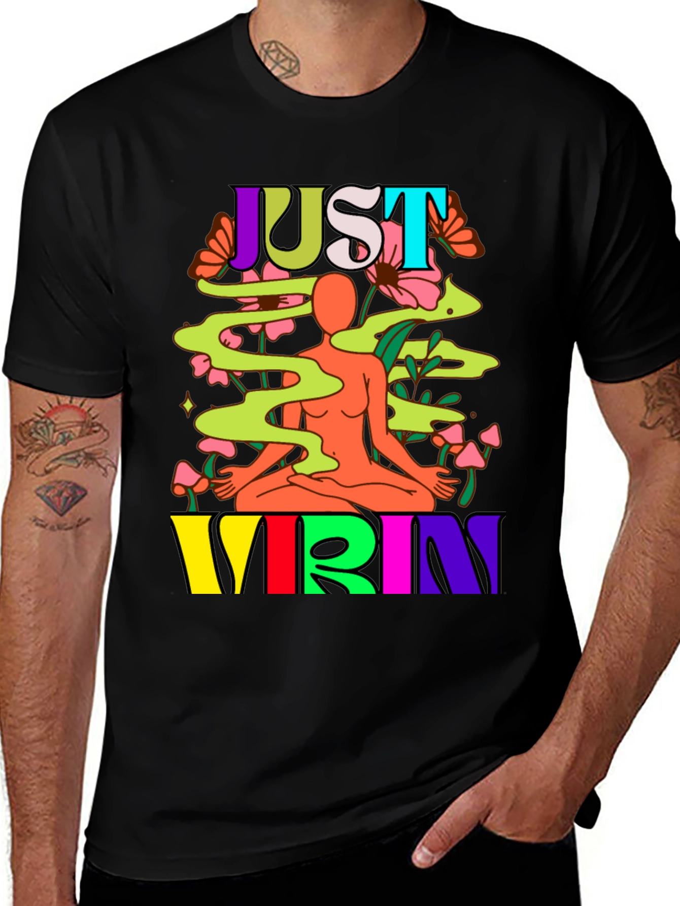 Variant 22 of Just Vibin' Graphic Tee - Black