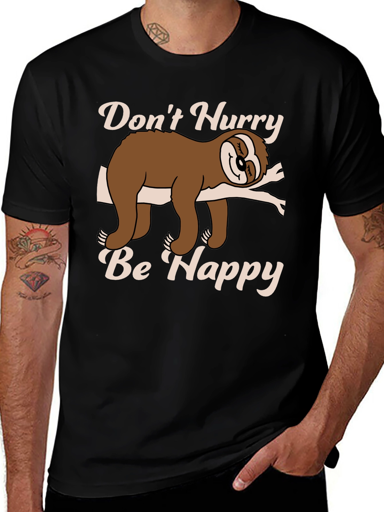 Variant 12 of Don't Hurry Be Happy Sloth T-Shirt