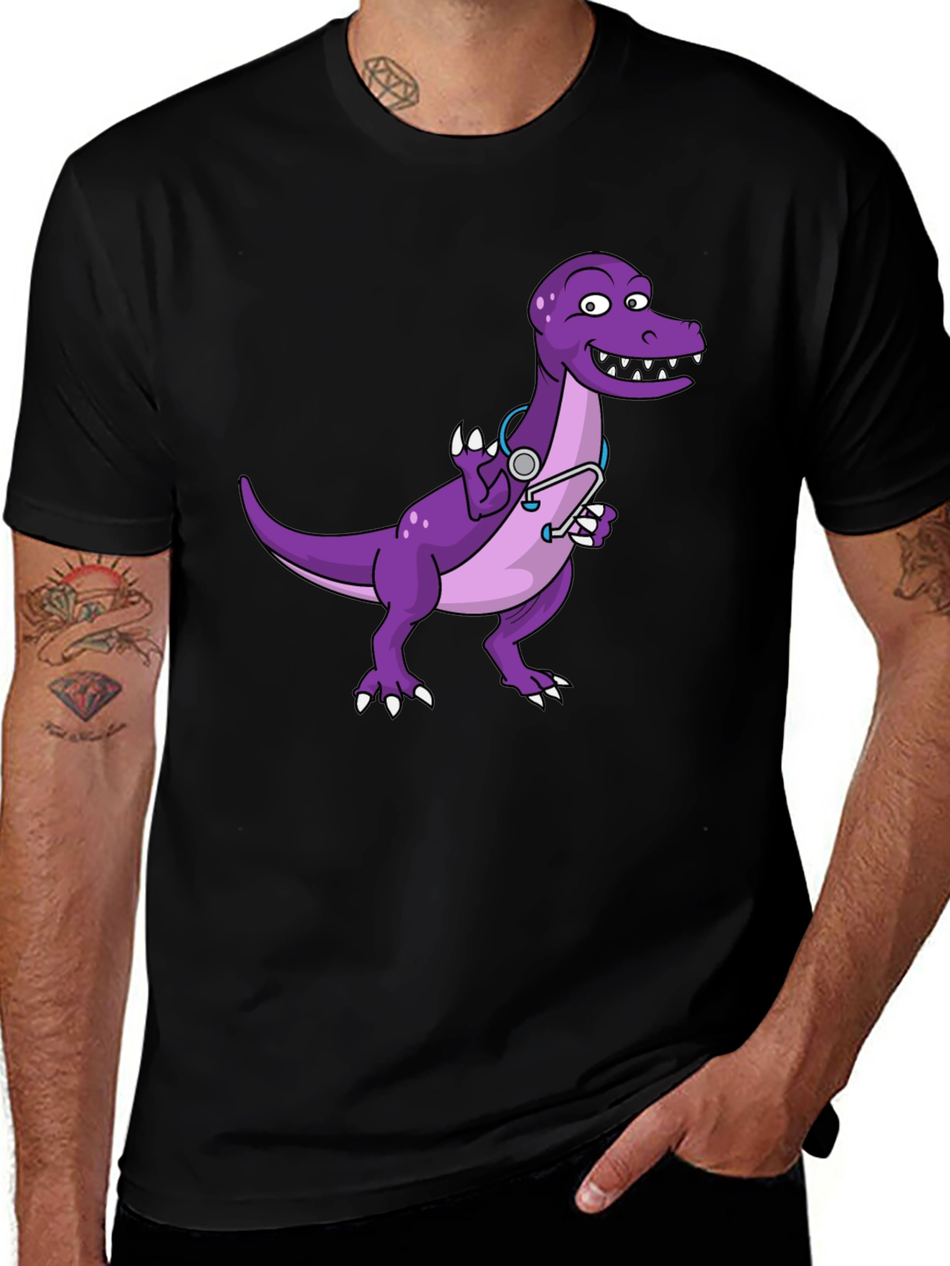 Variant 20 of Dino Doctor T-Shirt - Cute Purple Dinosaur Tee