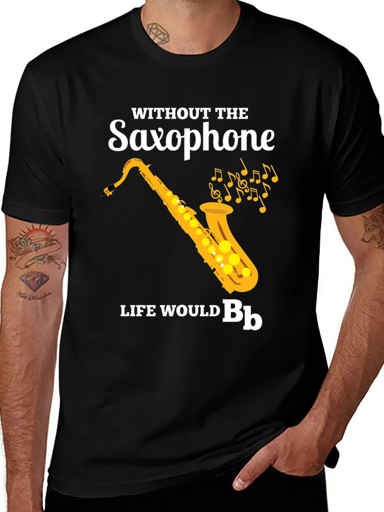 Variant 24 of Saxophone Music Lover T-Shirt - Life Would Be Bb