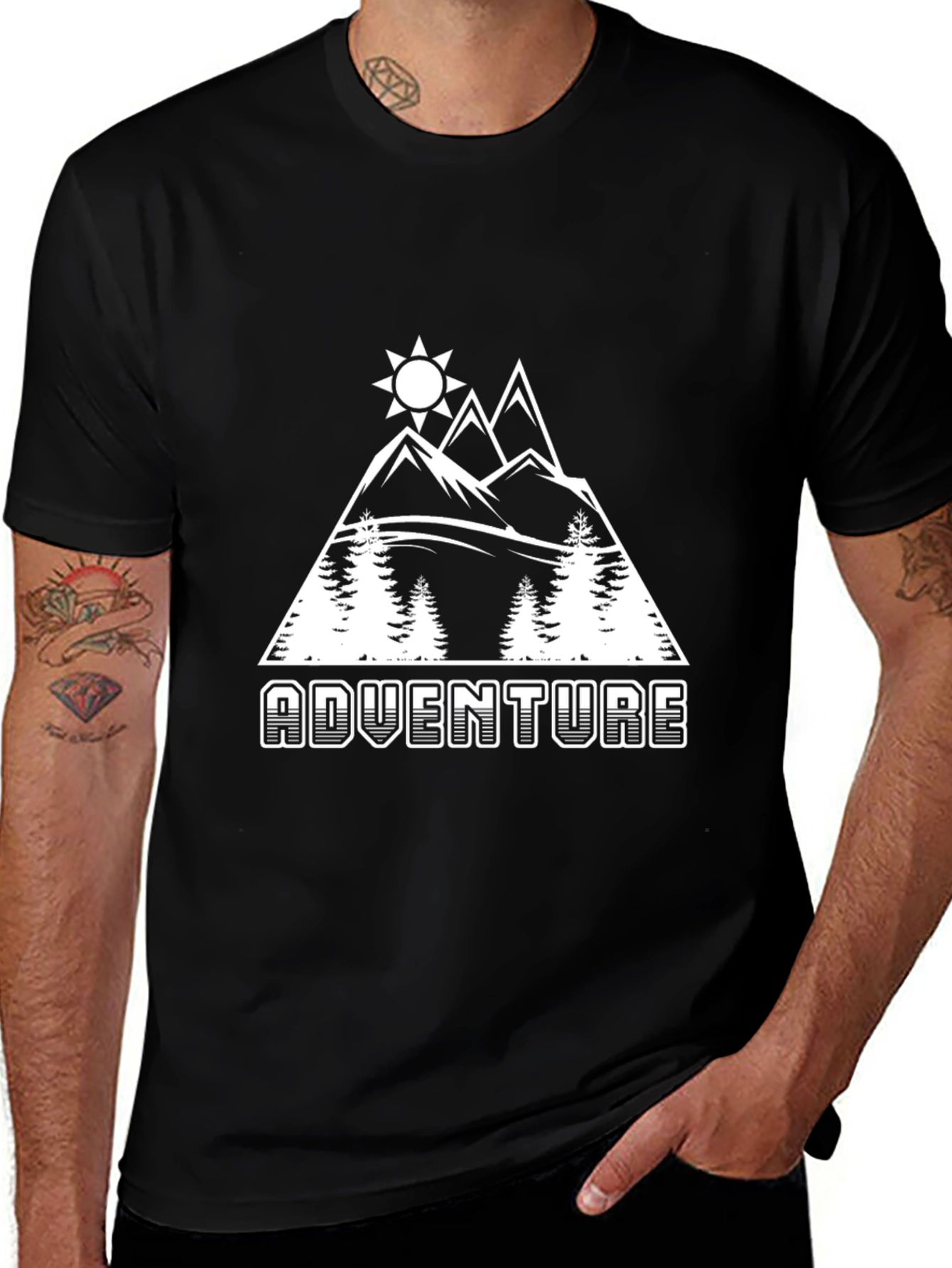 Variant 13 of Adventure Mountain Graphic Tee - Black
