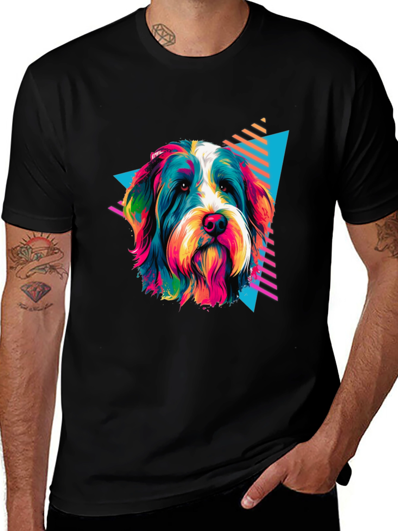Variant 8 of Vibrant Dog Graphic T-Shirt - Retro Style