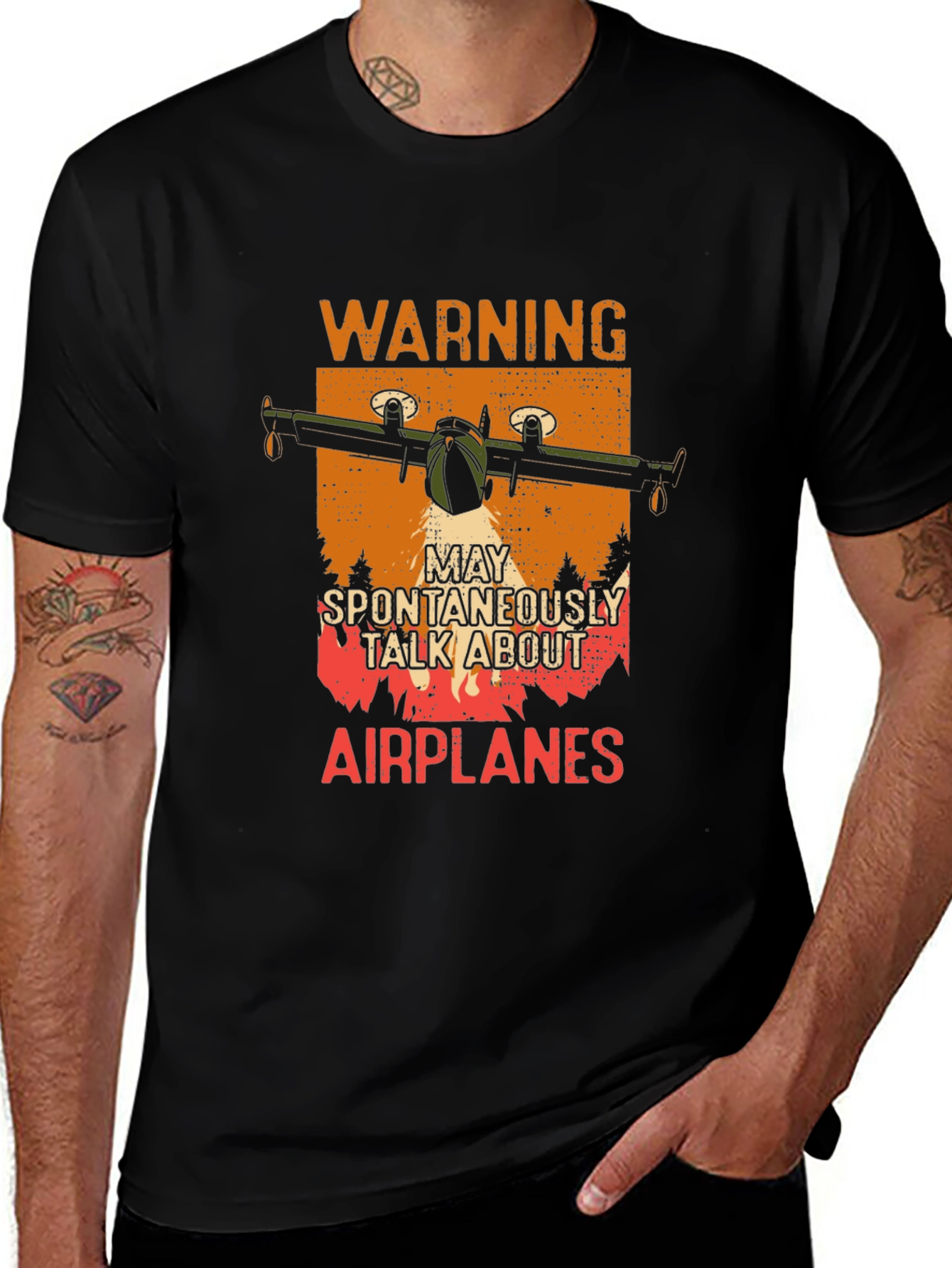 Variant 19 of Warning Airplane T-Shirt