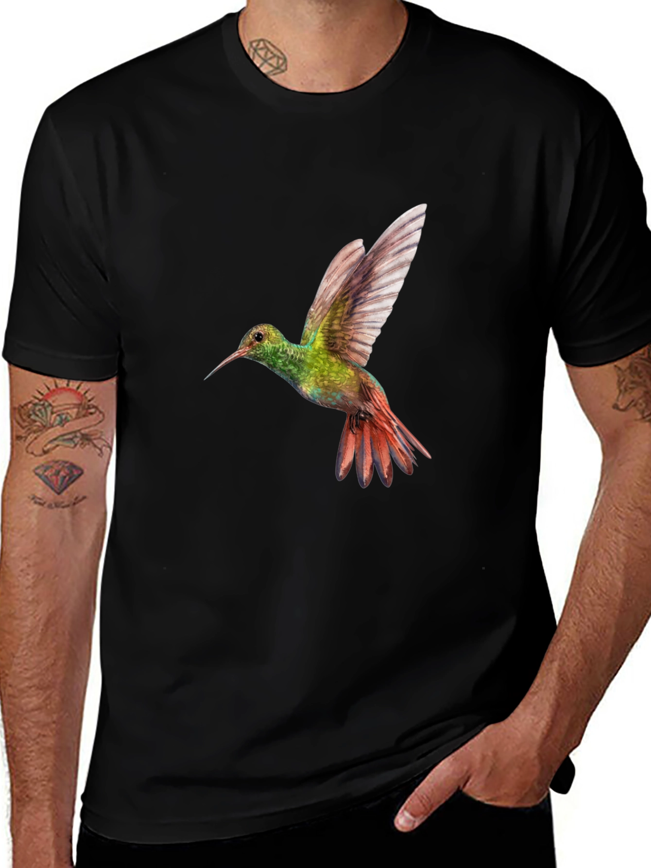 Variant 24 of Hummingbird Graphic Black T-Shirt