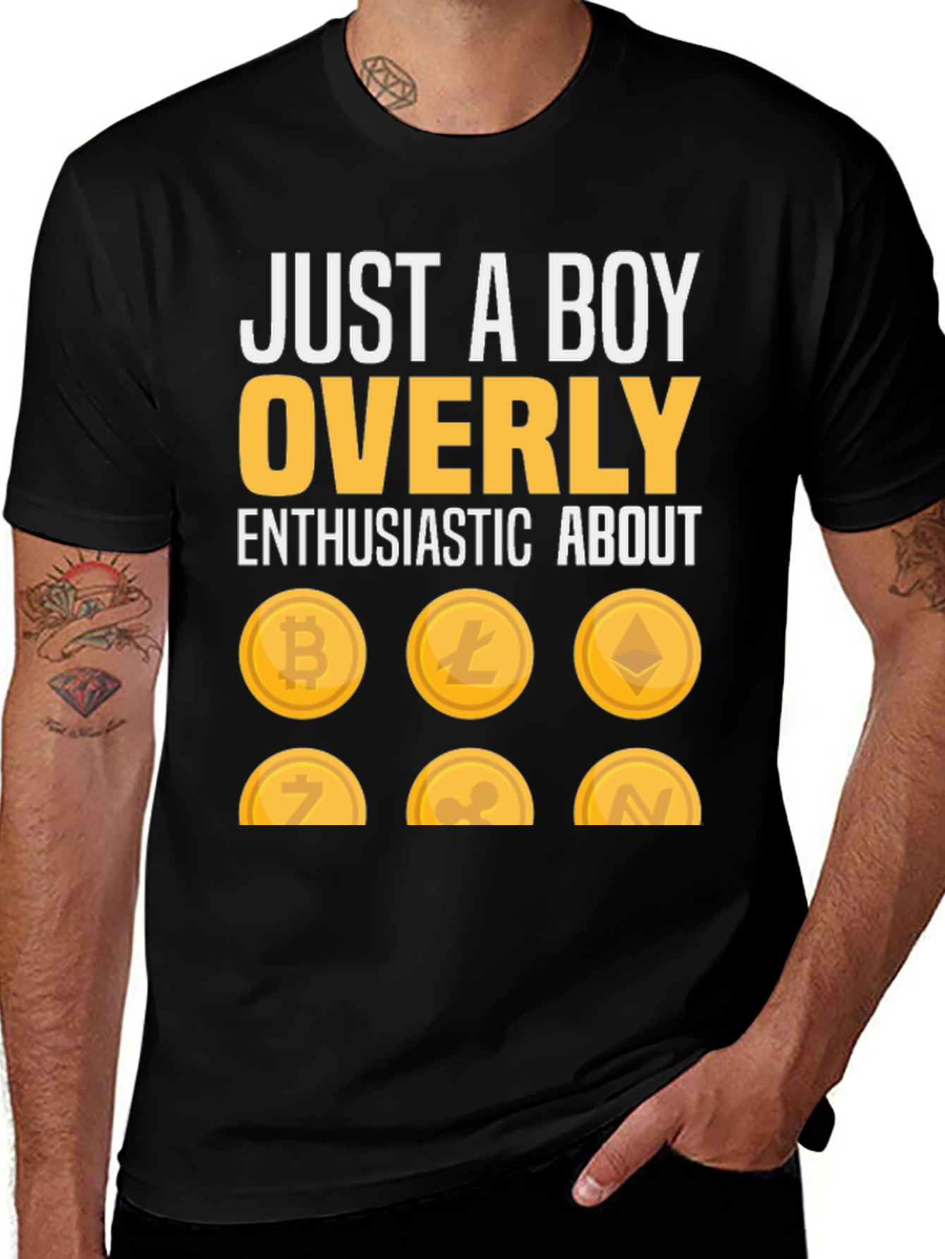Variant 15 of Just a Boy Overly Enthusiastic About Crypto T-Shirt