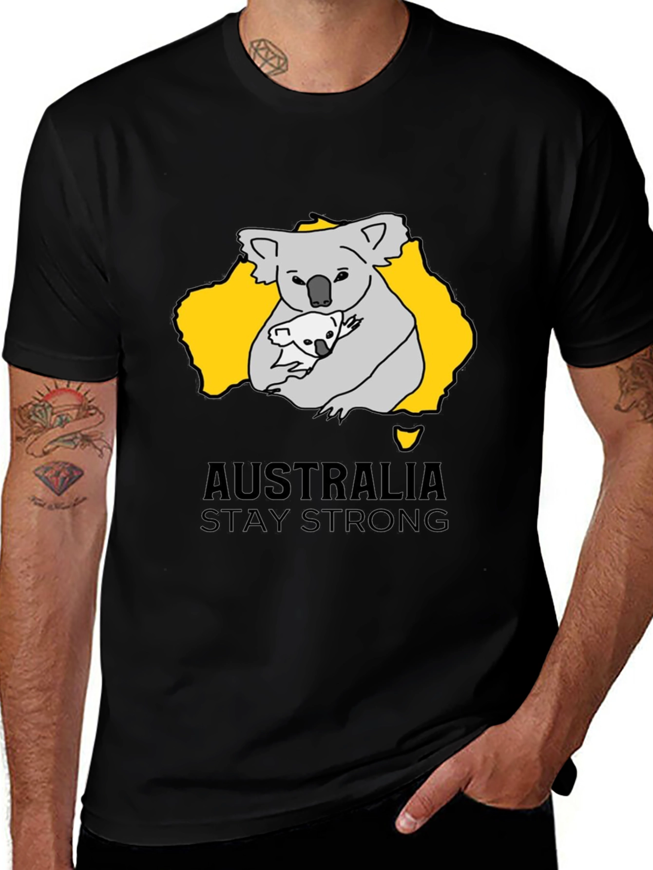 Variant 2 of Australia Koala Bear Graphic Print Men's T-Shirt