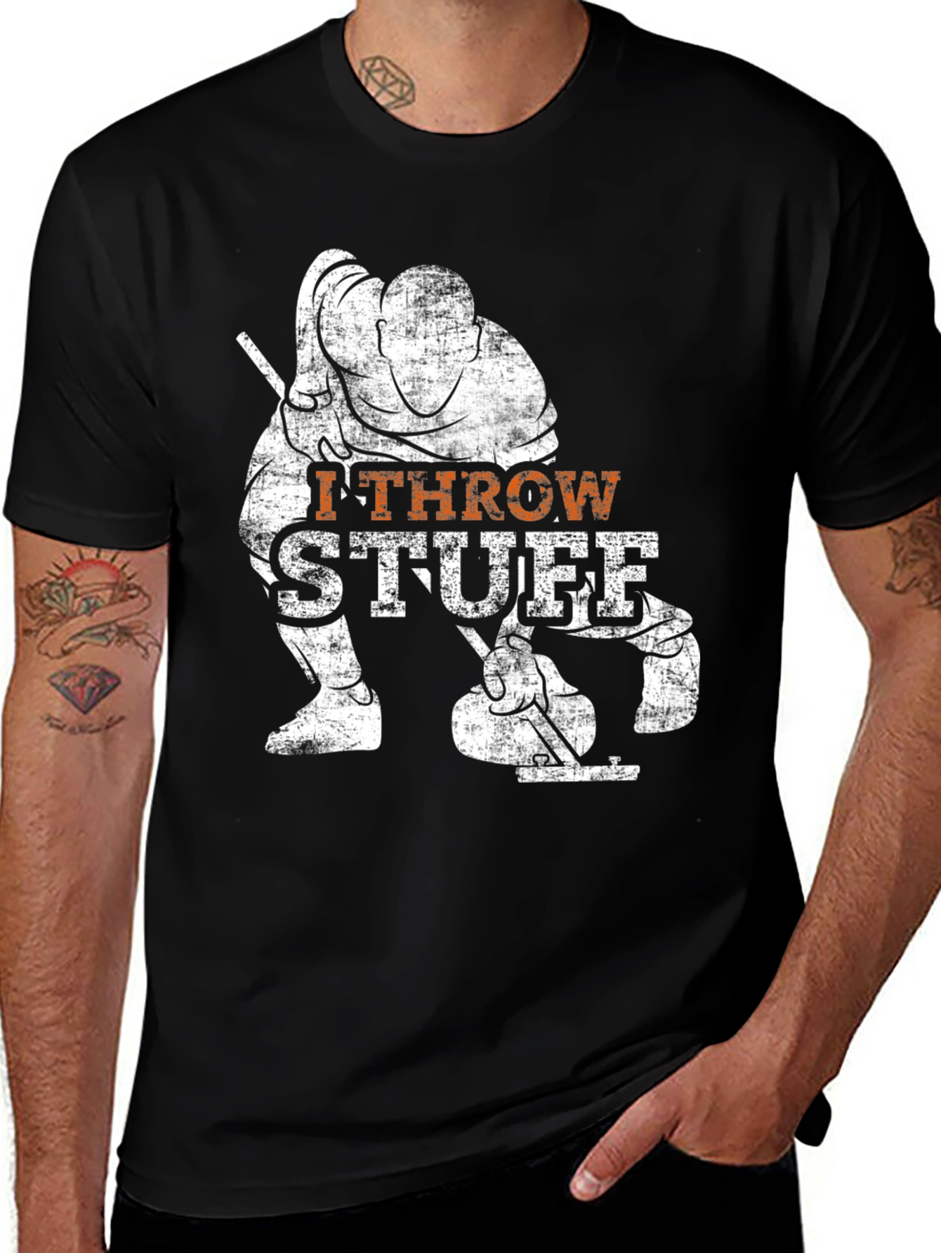 I Throw Stuff T-Shirt Funny Curling Tee