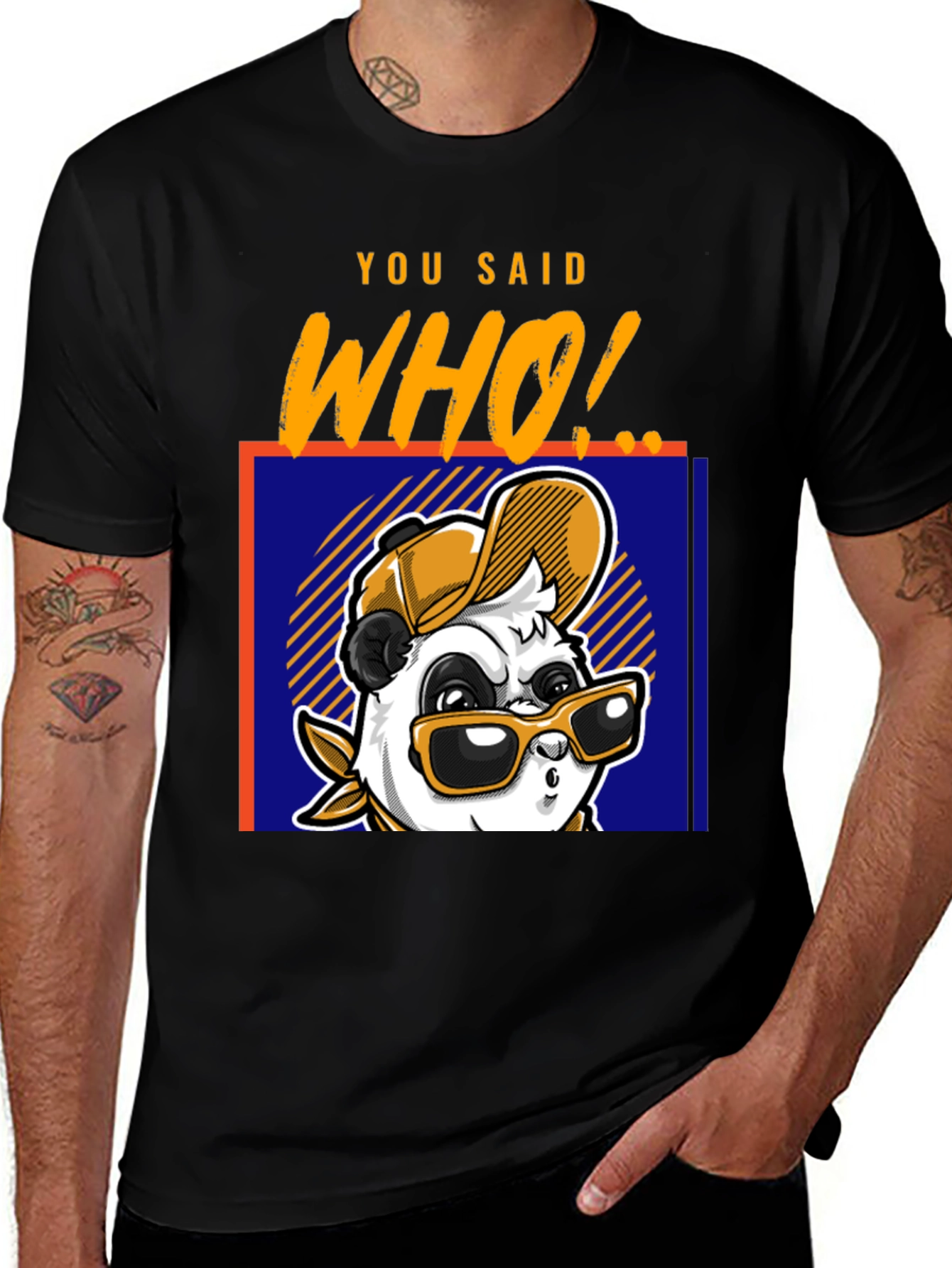 Variant 14 of Cool Panda T-Shirt - "You Said Who!" Graphic Tee