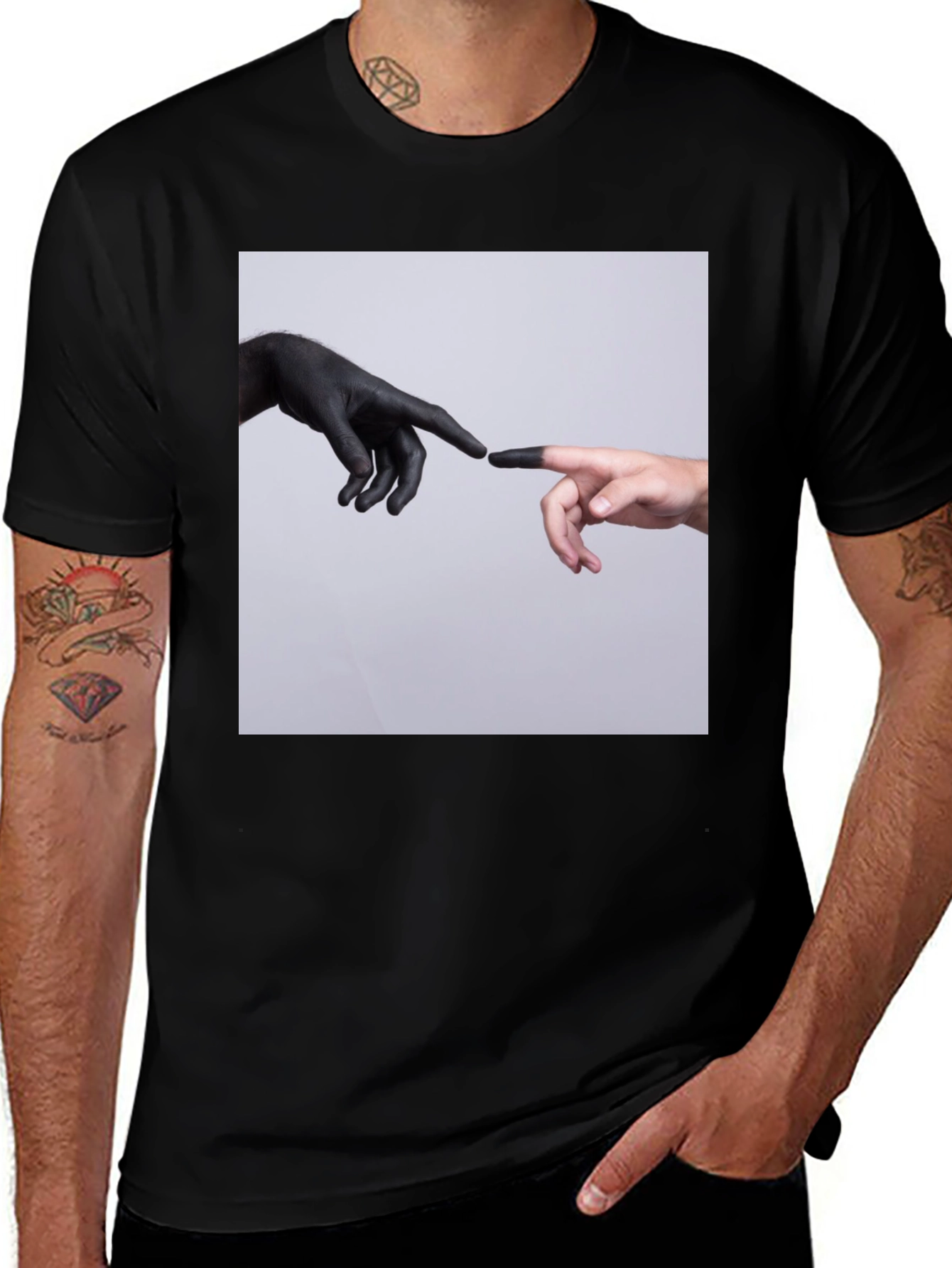 Variant 18 of Creation Hands Graphic Black T-Shirt