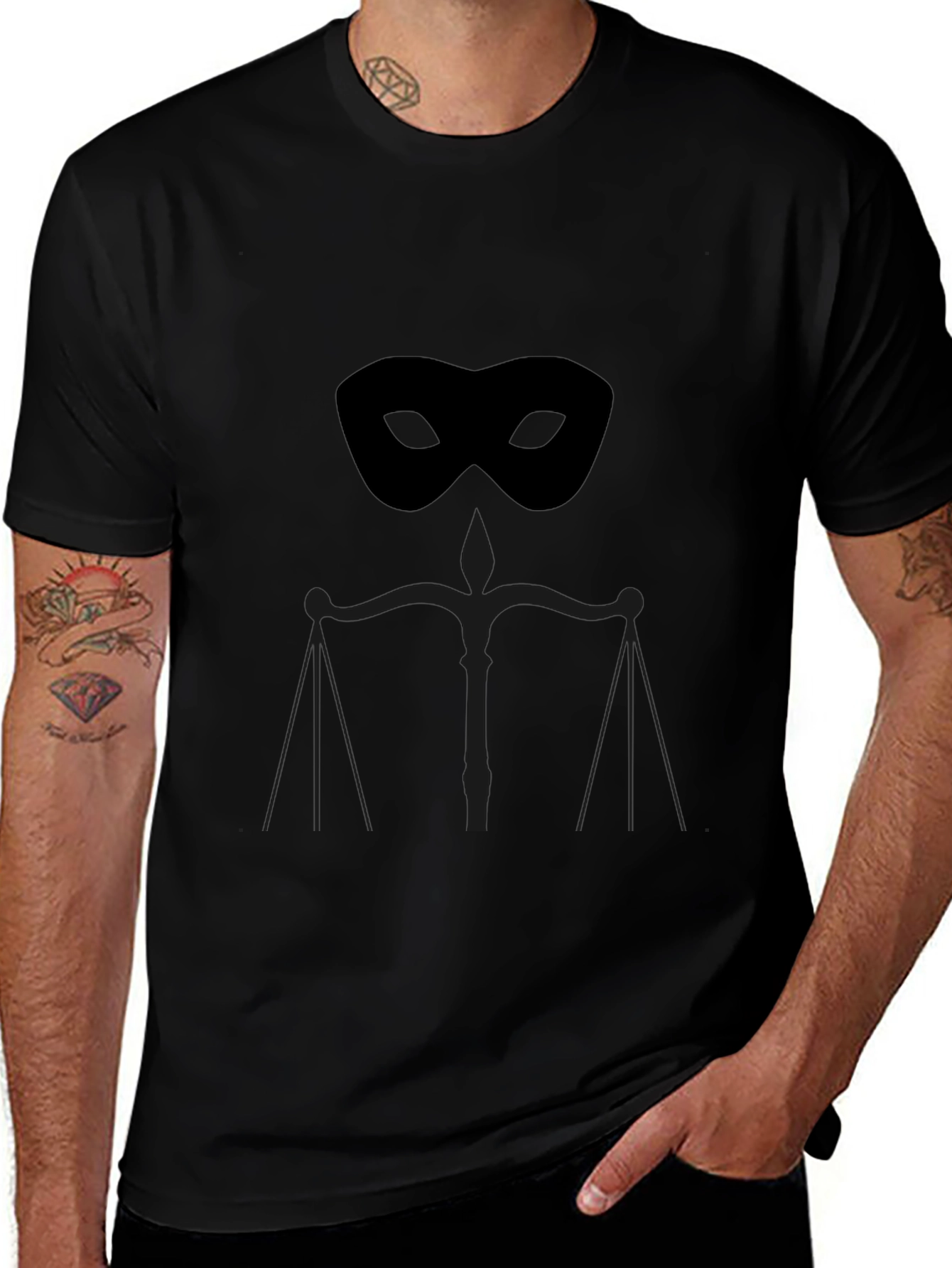 Variant 27 of Justice Mask Black T-Shirt - Mystery & Balance Style