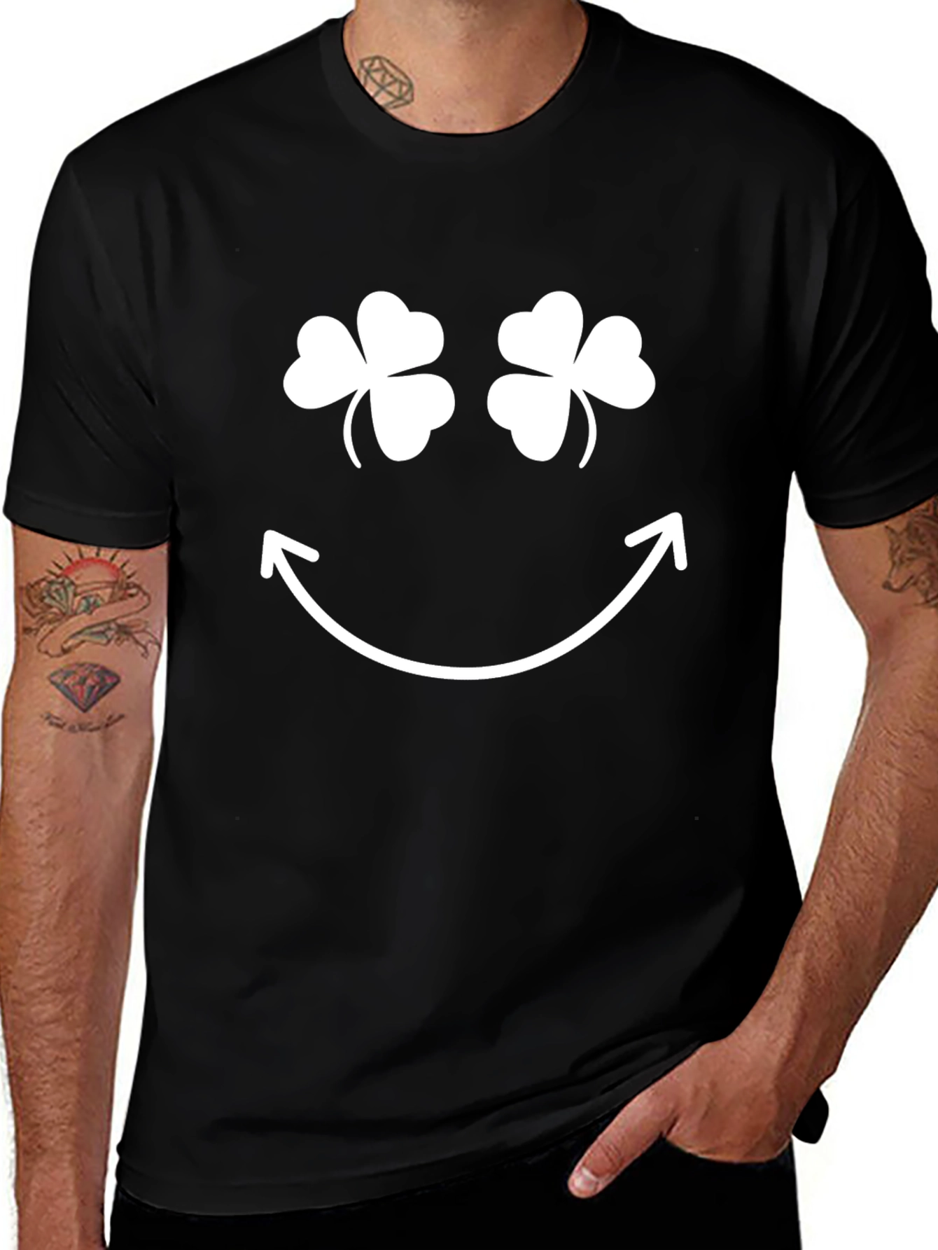 Variant 26 of Lucky Clover Smile T-Shirt - St. Patrick's Day Tee